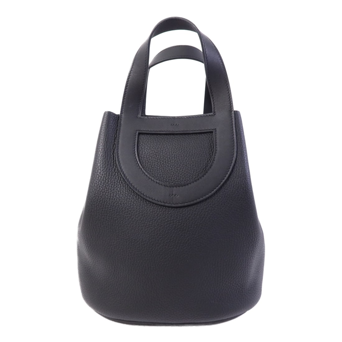 Hermes In The Loop 23 Noir Clemence Leather Handbag: Hermes In The Loop 23 Noir Clemence Leather Handbag Hermes In The Loop 23 handbag in Noir black, crafted from Taurillon Clemence and calfskin (cowhide). Made in France, this regular-size women's handb