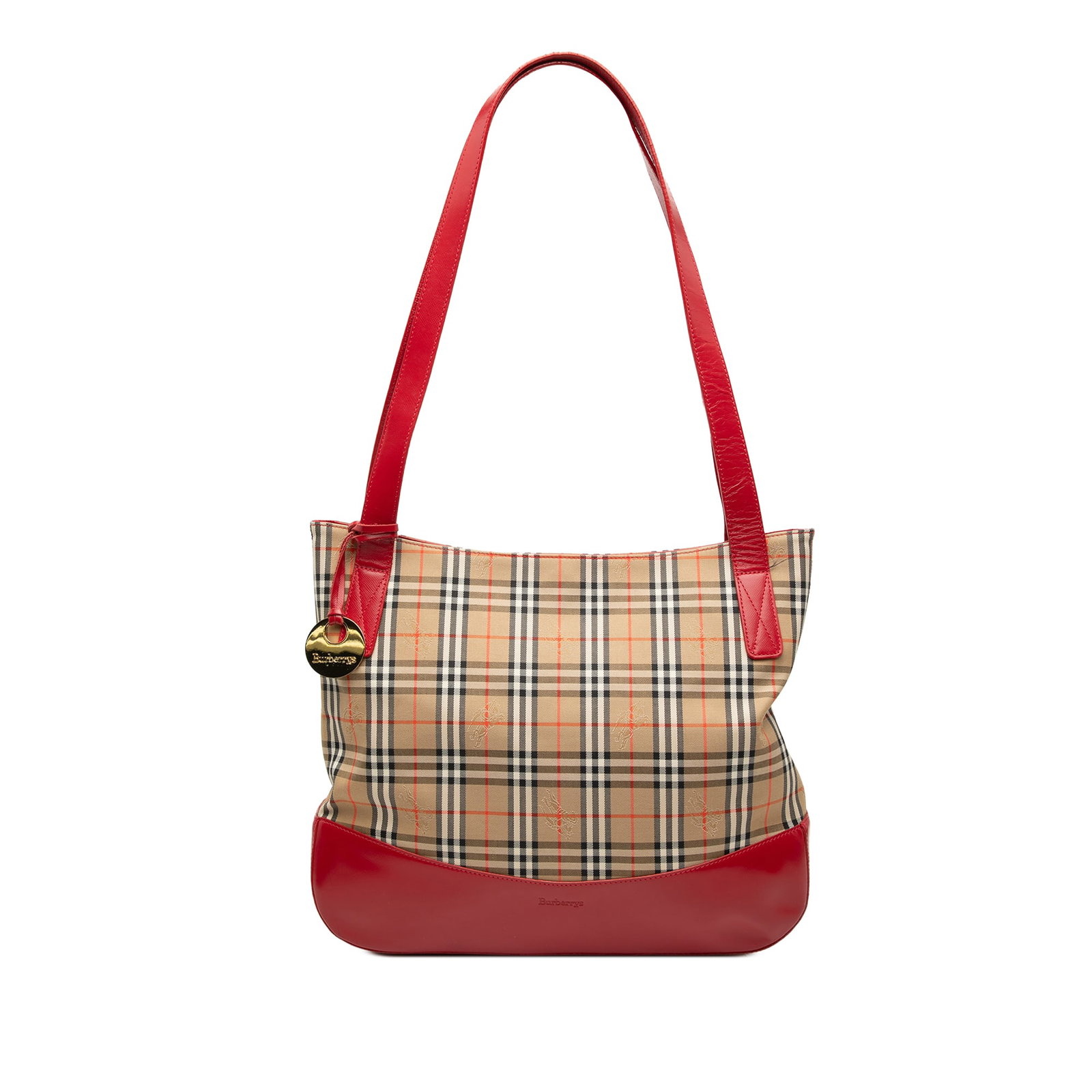 Burberry Haymarket check canvas tote bag: Burberry Haymarket check canvas tote bag This Burberry Haymarket Check Canvas Tote features a classic canvas body with leather trim and flat leather handles. The open-top design offers easy access to 