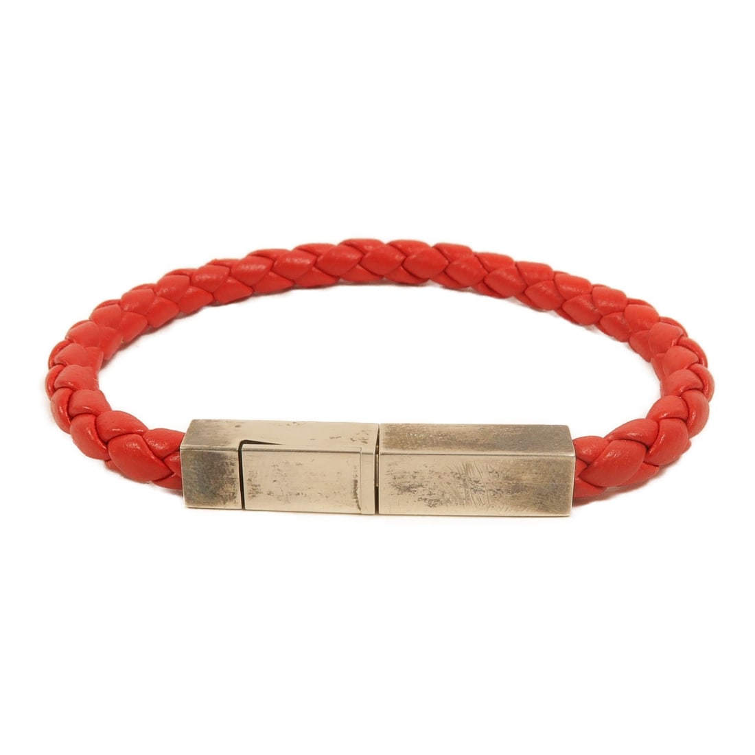 Bottega Veneta BV red lambskin bracelet with 925 sterling silver (1 of 9)