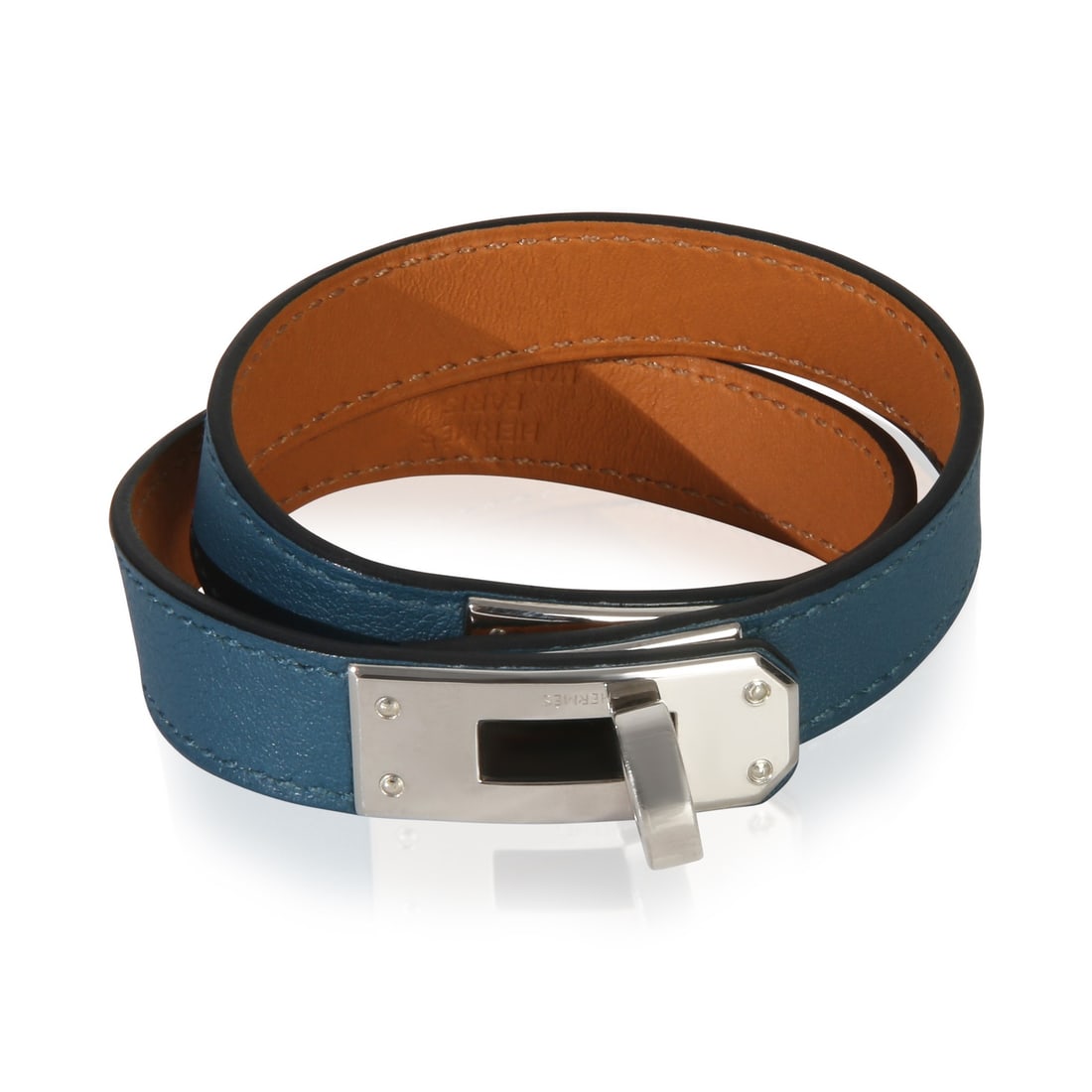 Kelly Double Tour Palladium Plated Bracelet by Hermes with Box (1 of 5)