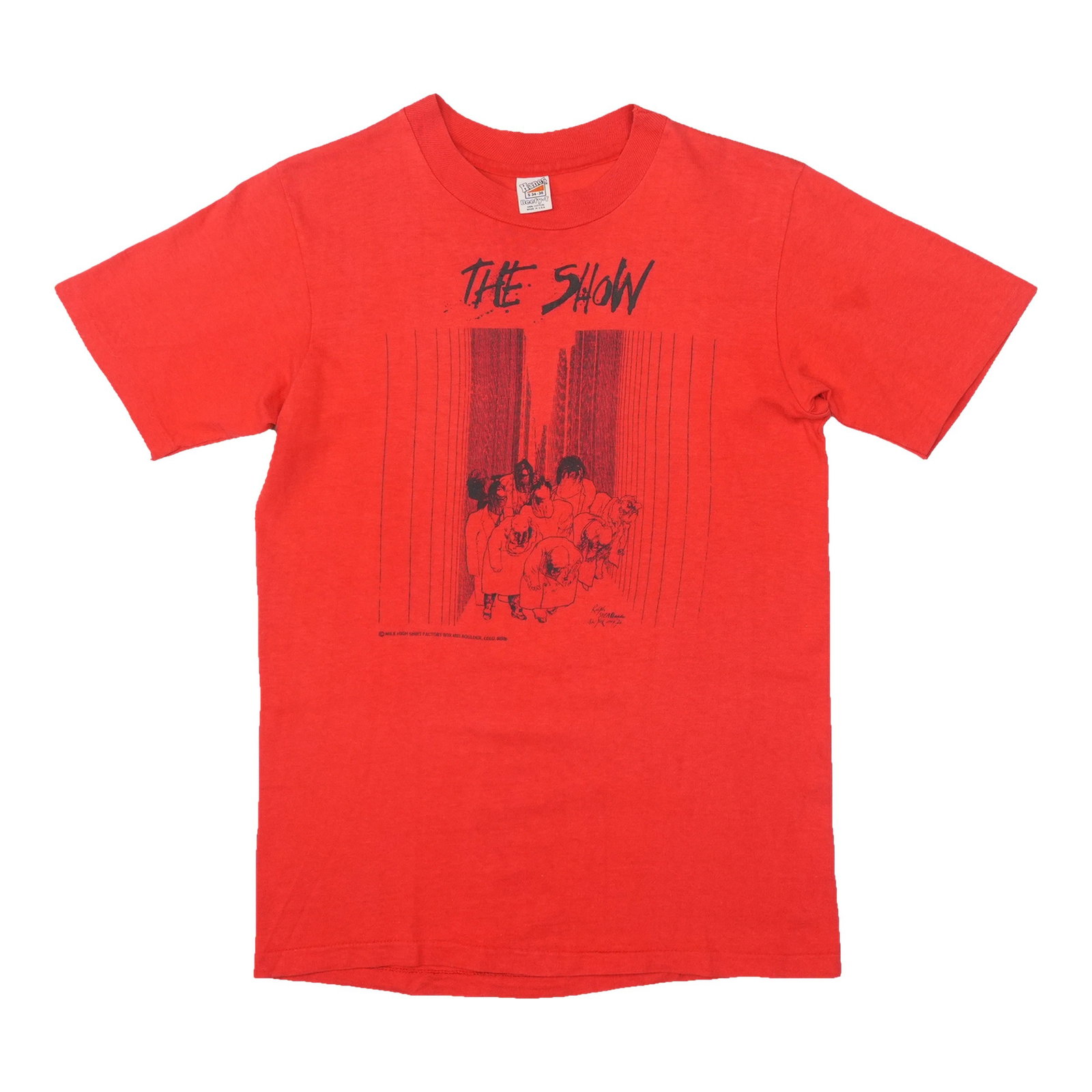 Vintage 1980s Ralph Steadman The Show Red Cotton Shirt (1 of 4)