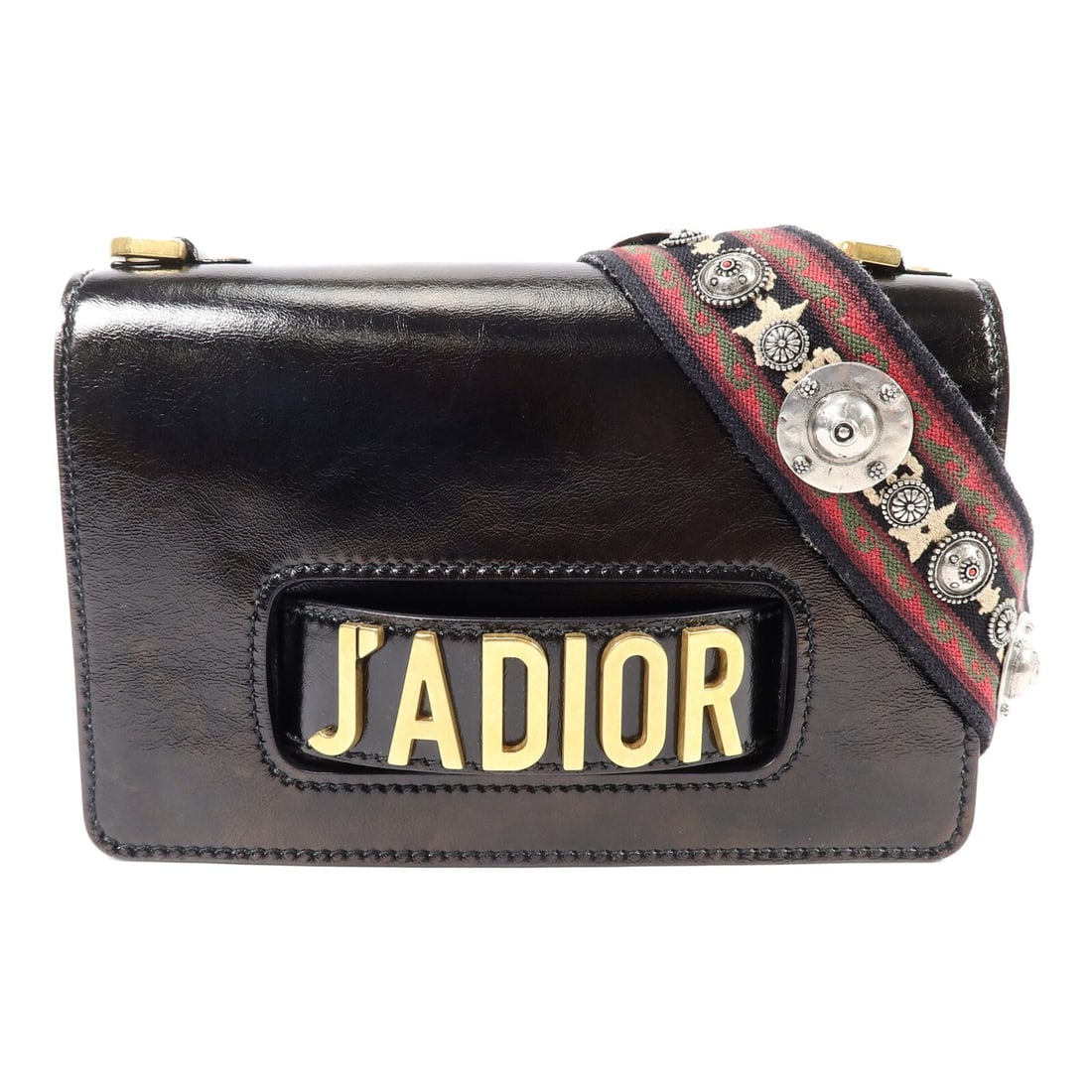 Dior Jadior Black Calfskin Shoulder Bag with Gold Tone Hardware: Dior Jadior Black Calfskin Shoulder Bag with Gold Tone Hardware A black Christian Dior Jadior shoulder bag crafted in calfskin (cowhide) leather. It features a shoulder strap and a structured silhouet