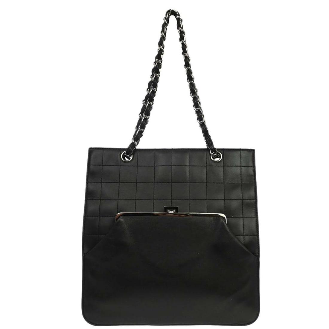 CHANEL Chocolate Bar black lambskin medium tote bag (1 of 18)