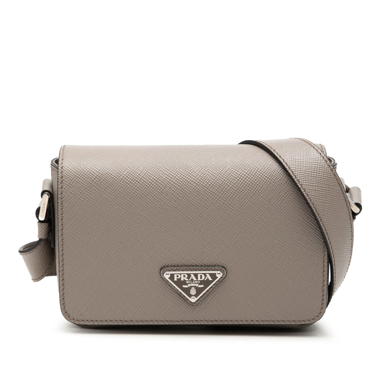 Prada Saffiano Leather Gray Crossbody Bag (1 of 7)