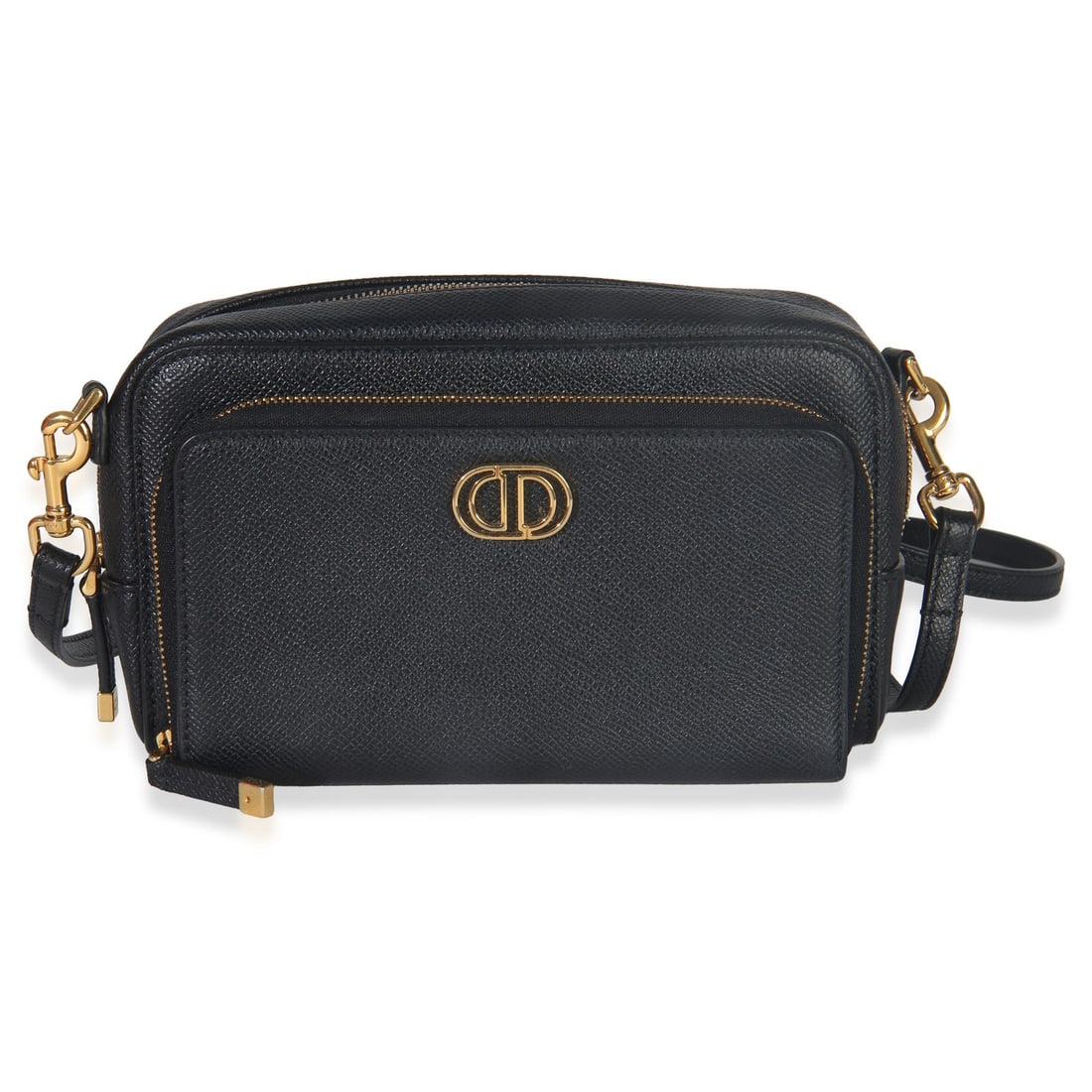 Caro Double Pouch Black Leather Crossbody Clutch by Christian Dior: Caro Double Pouch Black Leather Crossbody Clutch by Christian Dior This Christian Dior Caro Double Pouch is crafted from black grained calfskin leather and features a versatile design suitable for use