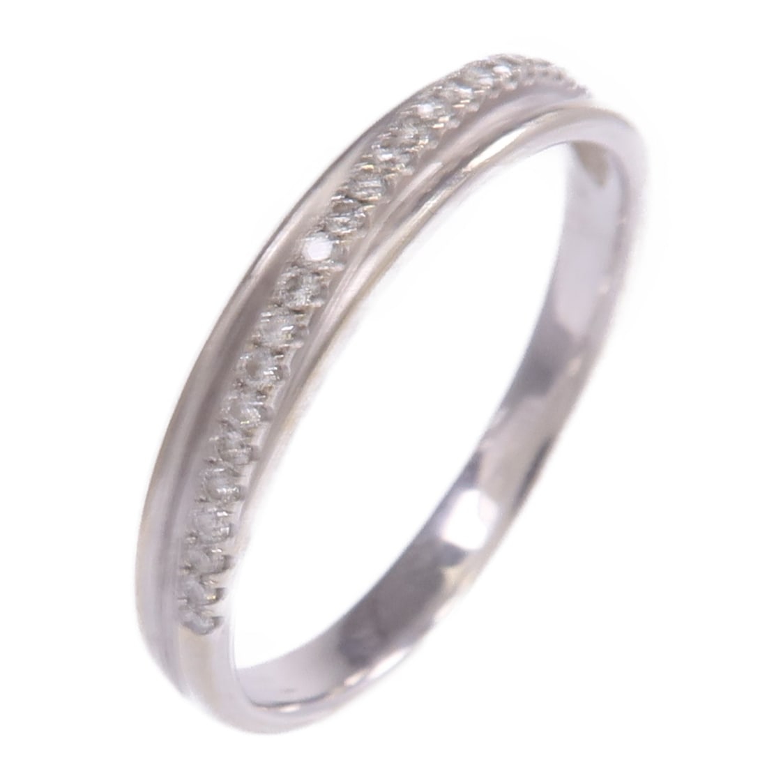 18K White Gold Diamond Ring Size 10.25 Unisex (1 of 9)
