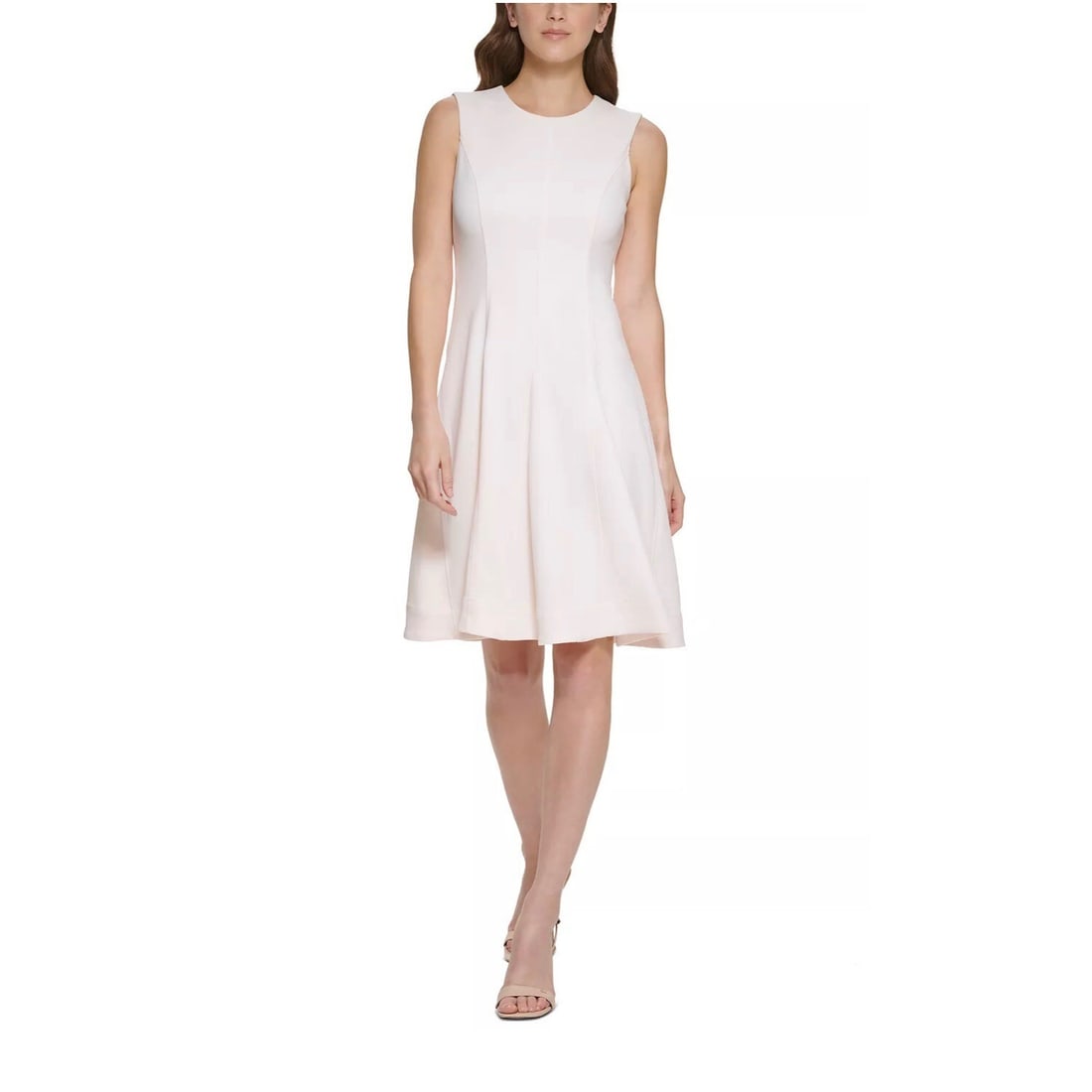 Calvin Klein Petite A-Line Dress Color Blossom Size 2 with Flounce: Calvin Klein Petite A-Line Dress Color Blossom Size 2 with Flounce Elevate your wardrobe with this stunning Calvin Klein Petite Scuba Crepe A-Line Dress in a delightful Color Blossom pink. Perfectly c