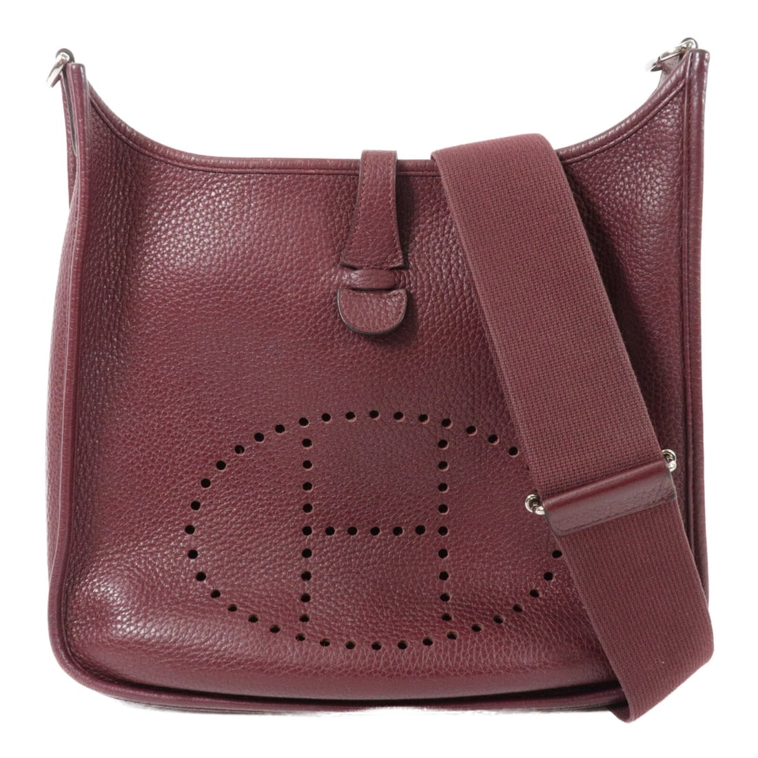Hermes Evelyne PM Taurillon Clemence Shoulder Bag Bordeaux PHW (1 of 13)