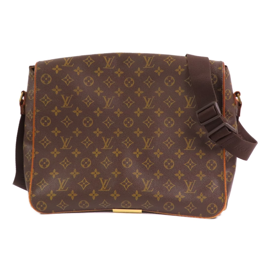 Louis Vuitton M45257 Abbeses Monogram Crossbody Shoulder Bag Brown: Louis Vuitton M45257 Abbeses Monogram Crossbody Shoulder Bag Brown A Louis Vuitton Abbeses shoulder bag crossbody in brown monogram PVC coated canvas. It features a flap closure, multiple open pockets