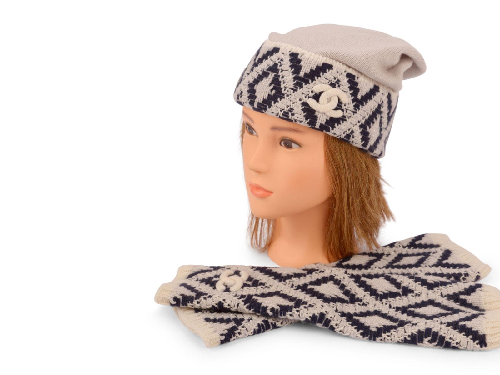 Chanel Cashmere Beanie and Fingerless Gloves 2-Piece Set (1 of 11)