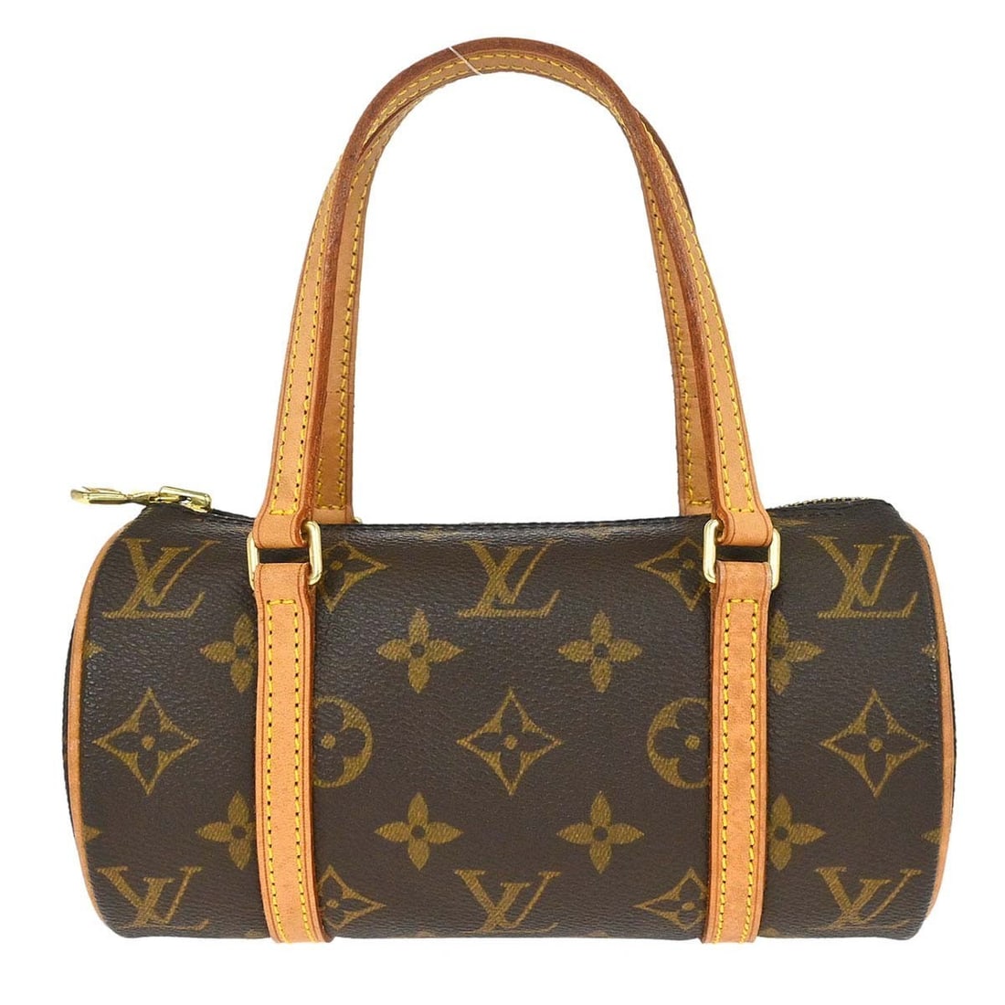 Louis Vuitton Papillon 19 Mini Monogram Canvas Satchel M51389: Louis Vuitton Papillon 19 Mini Monogram Canvas Satchel M51389 Vintage Louis Vuitton Papillon 19 handbag in brown Monogram canvas with leather double handles and a zip closure. This mini handbag is mad