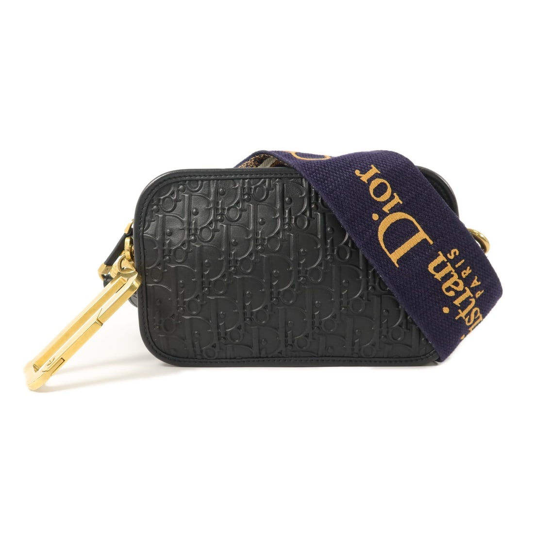 Dior Diorquake Black Calfskin Shoulder Bag with CD Gold Tone Hardware: Dior Diorquake Black Calfskin Shoulder Bag with CD Gold Tone Hardware Christian Dior Diorquake shoulder bag in black calfskin leather. The bag features a black-on-black colorway, one fastener pocket, 