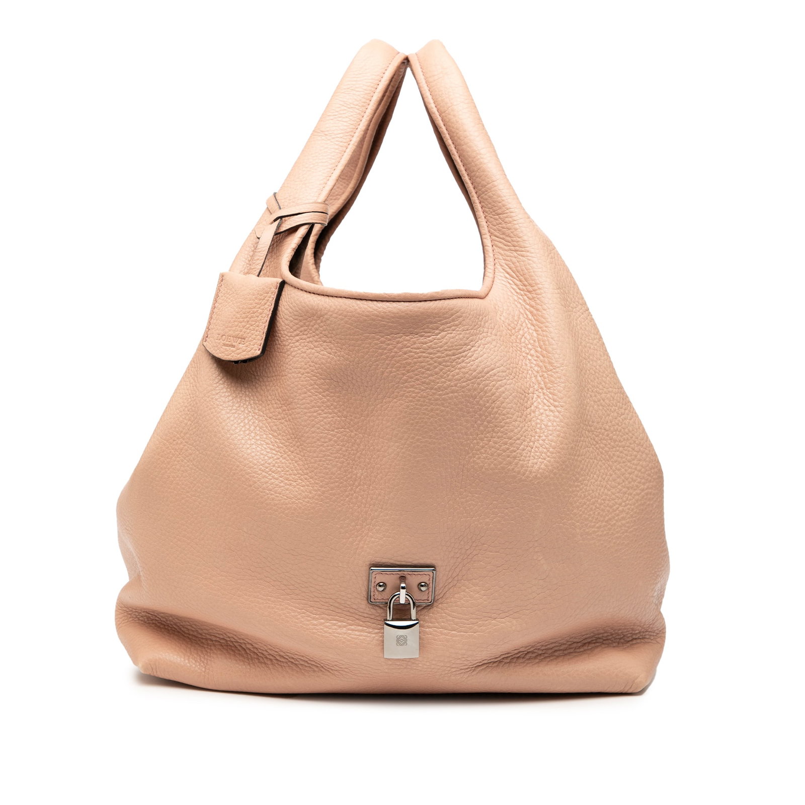 LOEWE Calfskin Calle Lock Brown Leather Shoulder Bag: LOEWE Calfskin Calle Lock Brown Leather Shoulder Bag Discover the elegance of the LOEWE Calfskin Calle Lock Shoulder Bag, expertly crafted from high-quality leather. This stylish brown bag features a 