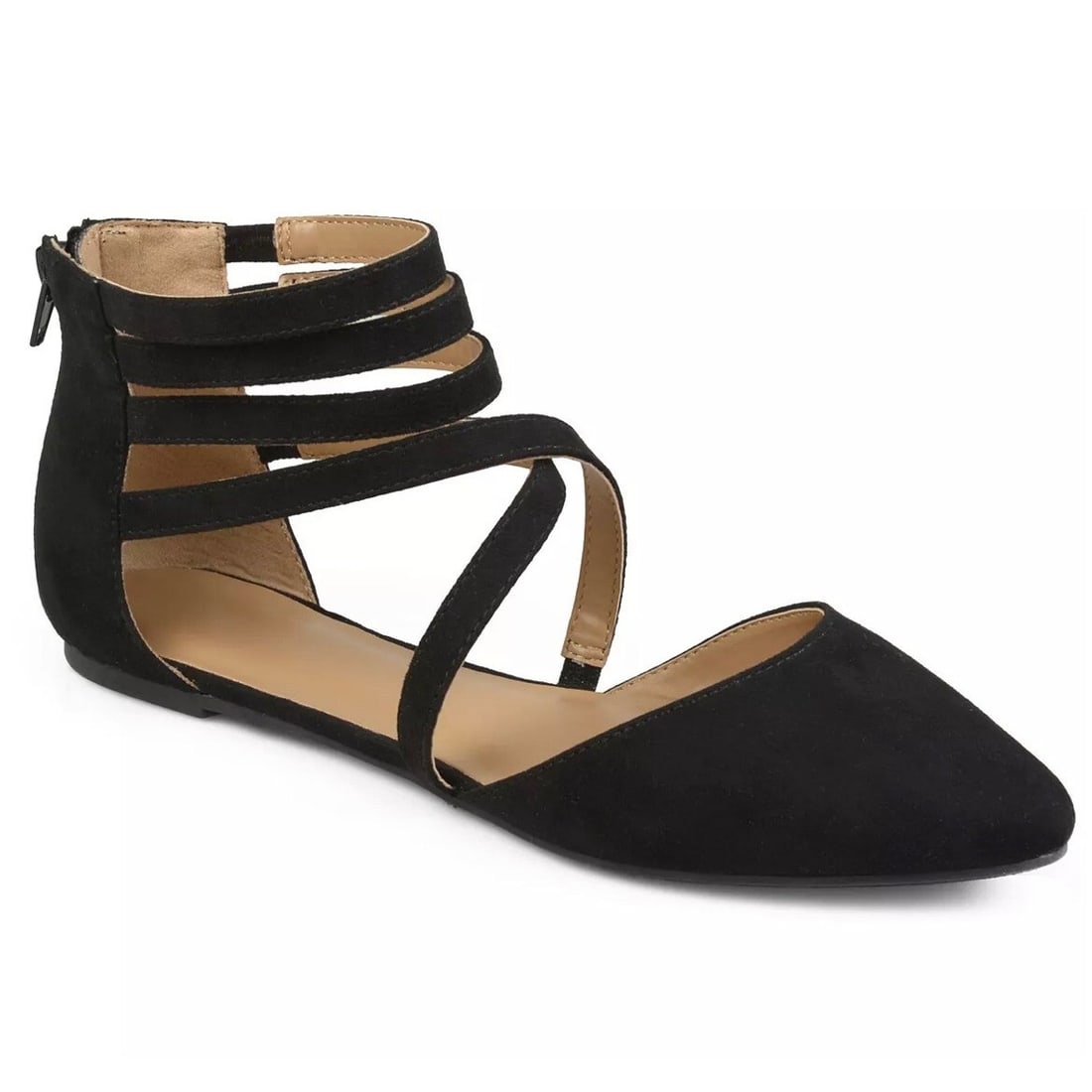 Journee Collection Marlee Women's Black Ankle Wrap Flats 8.5 (1 of 9)