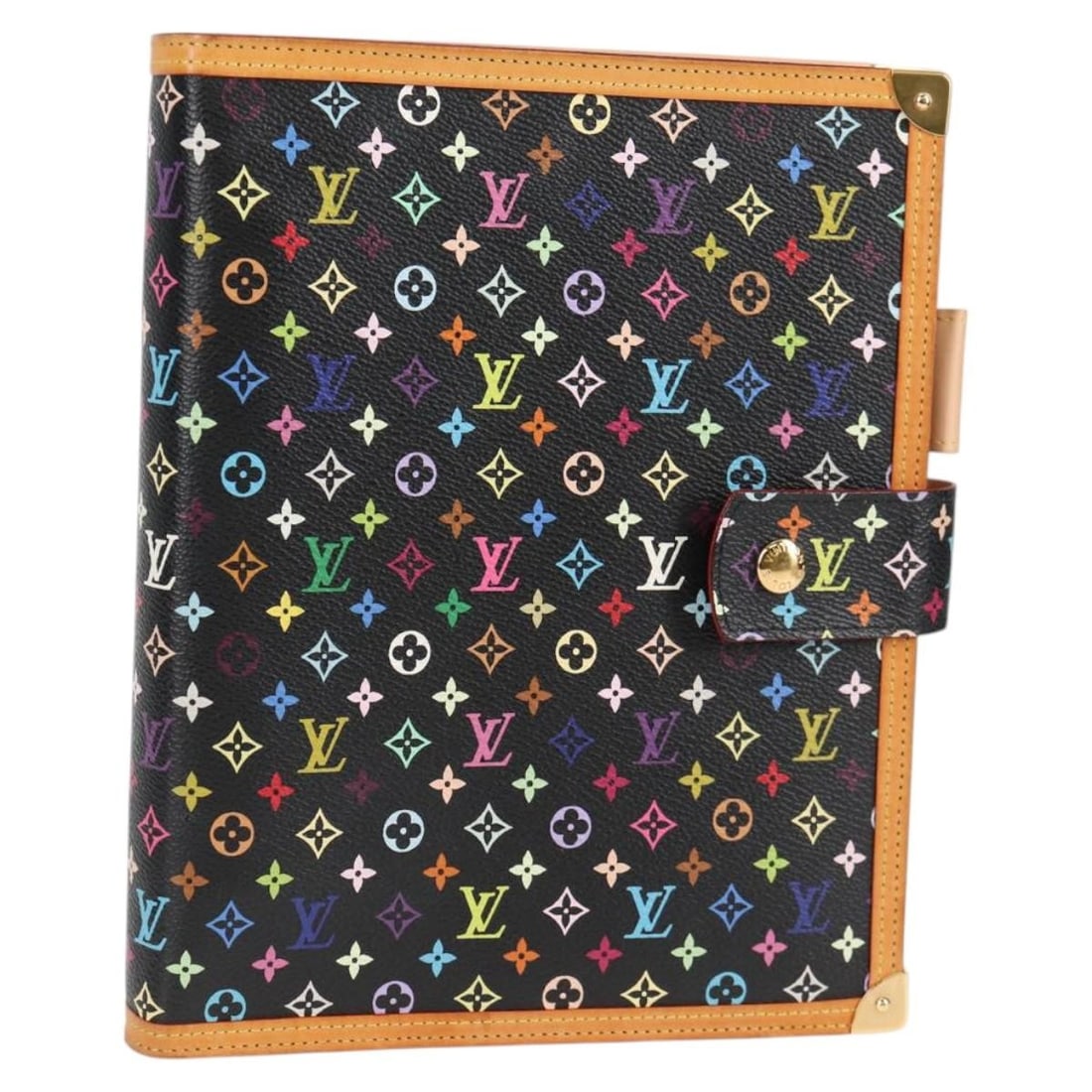 Louis Vuitton R20893 GM Day Planner Cover Black Monogram Multicolor Canvas: Louis Vuitton R20893 GM Day Planner Cover Black Monogram Multicolor Canvas Louis Vuitton day planner cover in black Monogram Multicolor Canvas, made in France. This item is a women's planner cover and