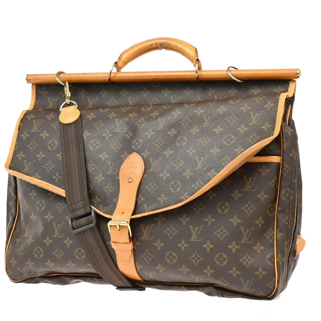 Louis Vuitton Sac Chasse Monogram Canvas Hunting Bag: Louis Vuitton Sac Chasse Monogram Canvas Hunting Bag Louis Vuitton Sac Chasse Hunting bag in brown canvas. This unisex piece is in good condition with visible wear, including cracks on the handle and 