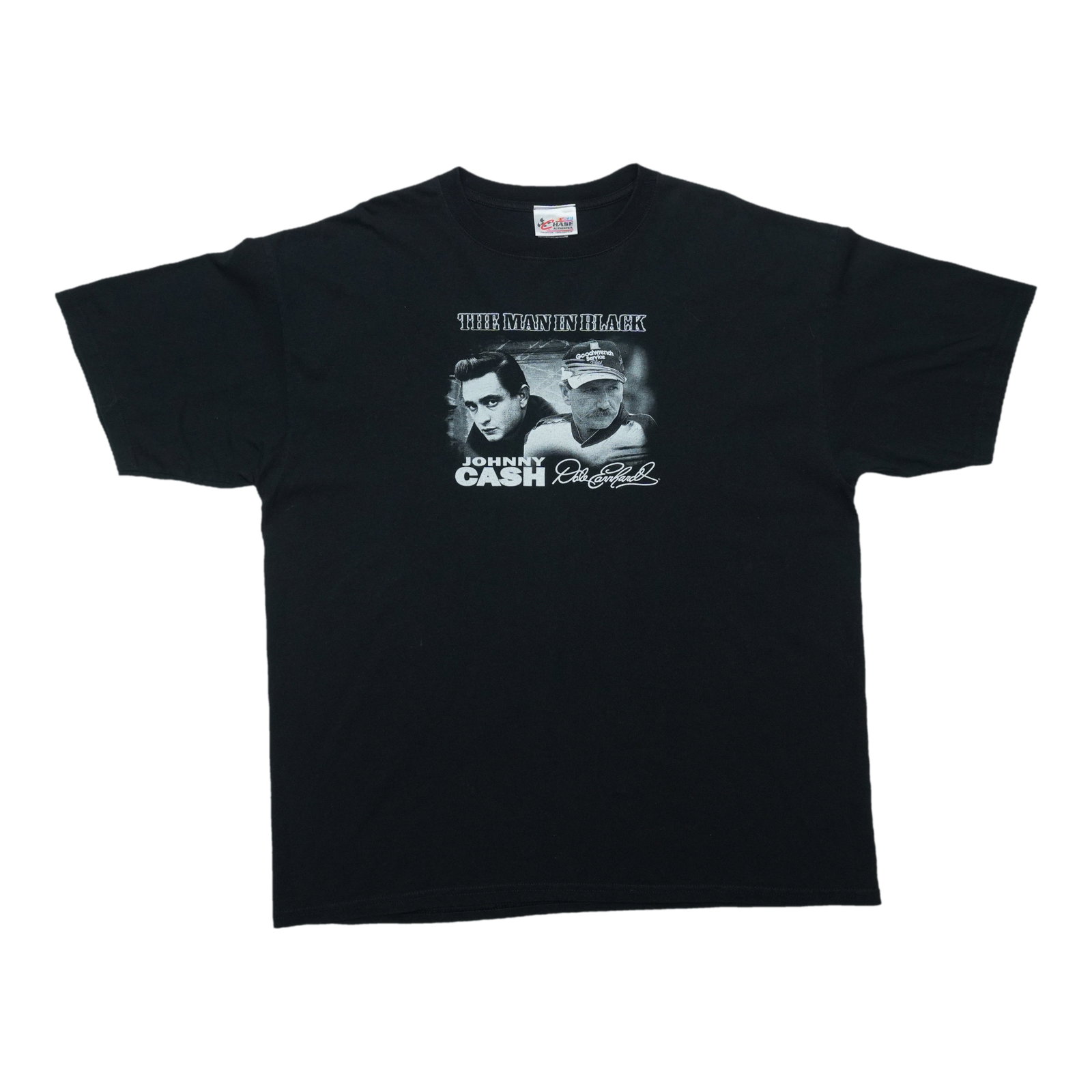 Vintage 1990s Black Cotton Dale Earnhardt Johnny Cash Graphic Shirt (1 of 5)