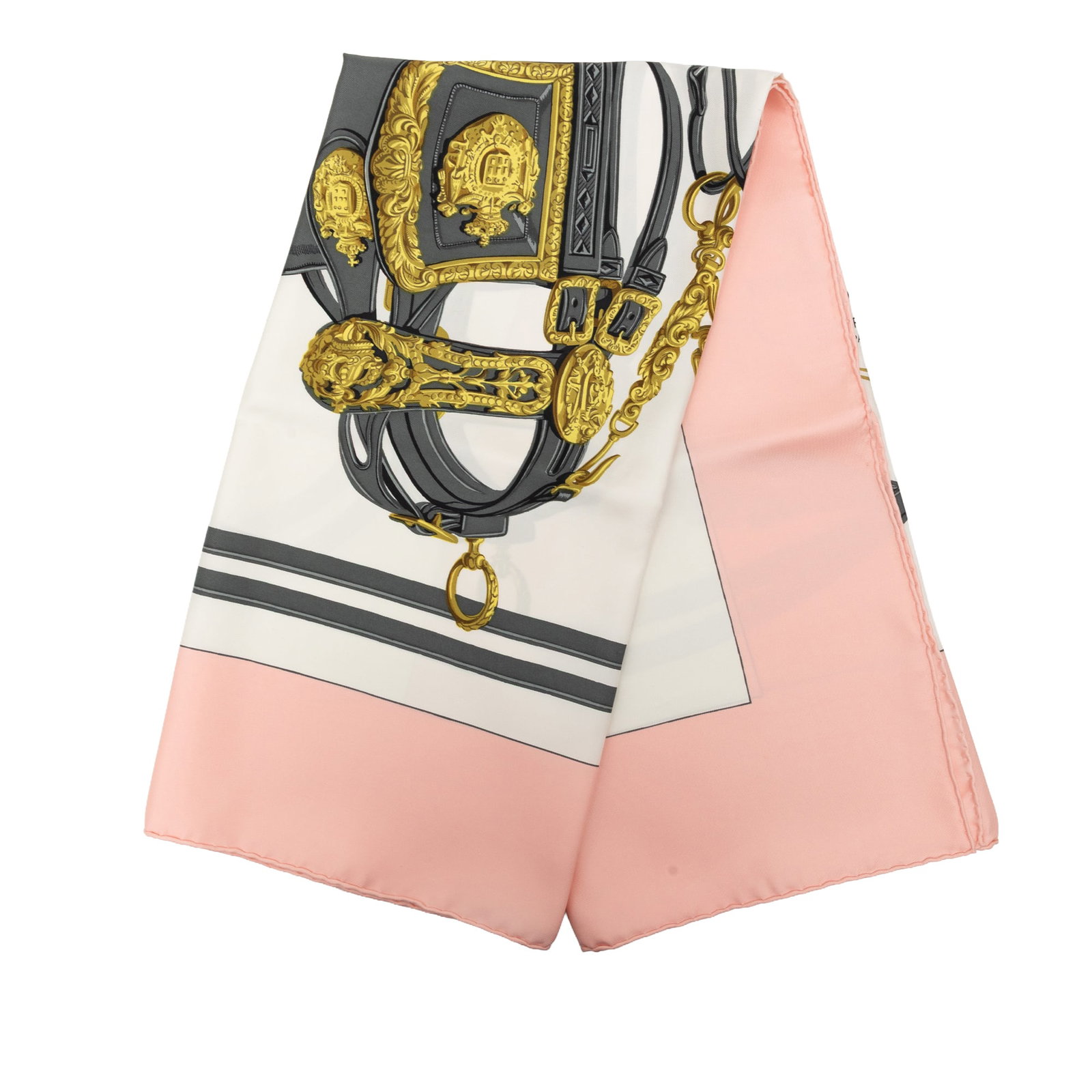 Hermes Brides de Gala 90 Silk Scarf White: Hermes Brides de Gala 90 Silk Scarf White Hermes Brides de Gala Silk Scarf 90 in white, featuring the Brides de Gala print and made from 100% silk. Originating from France, this accessory is presented