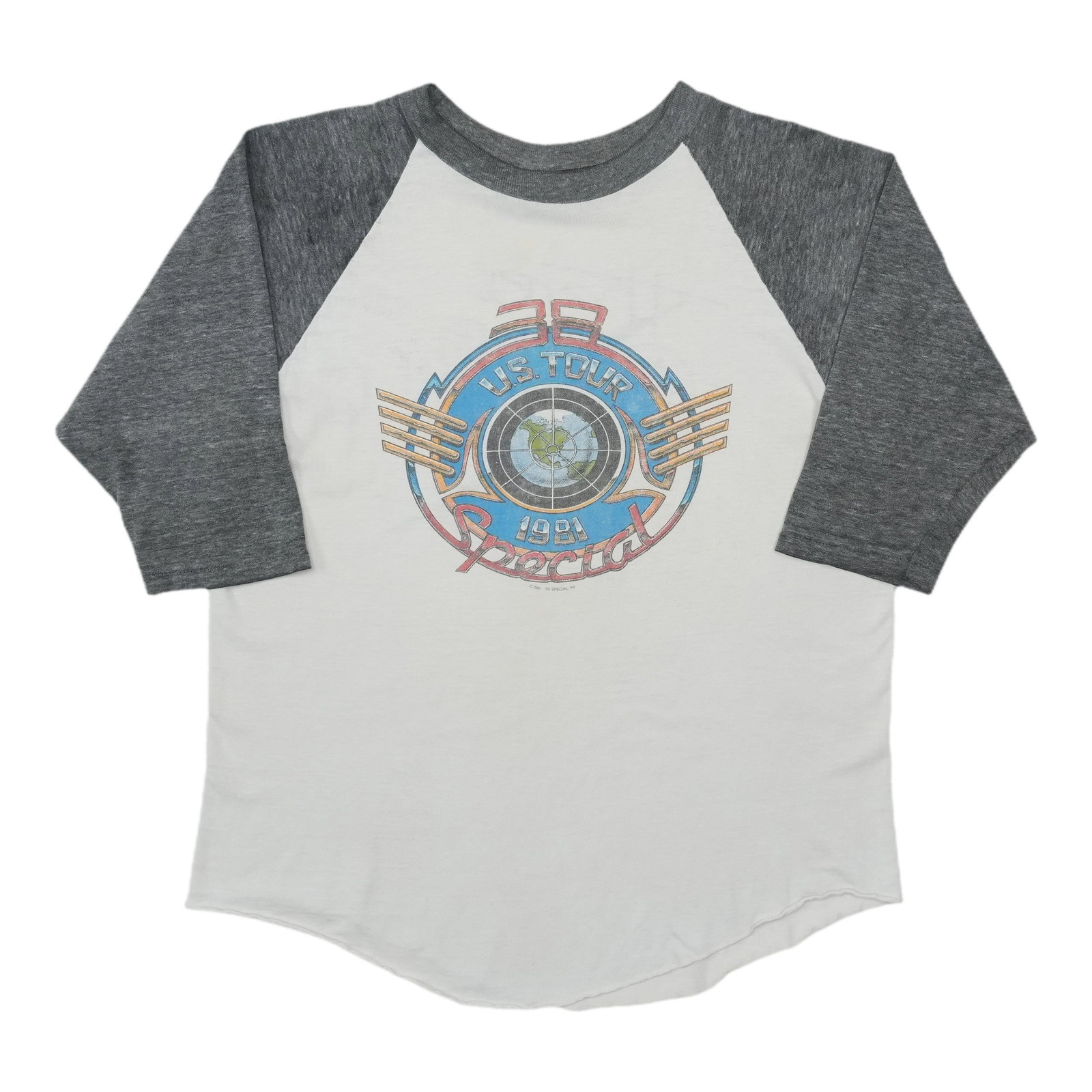 Vintage 1981 38 Special Tour Raglan T Shirt White: Vintage 1981 38 Special Tour Raglan T Shirt White Original vintage 1981 38 Special US Tour raglan shirt. This is a true vintage shirt, not a modern reproduction. It is in good condition with no holes 