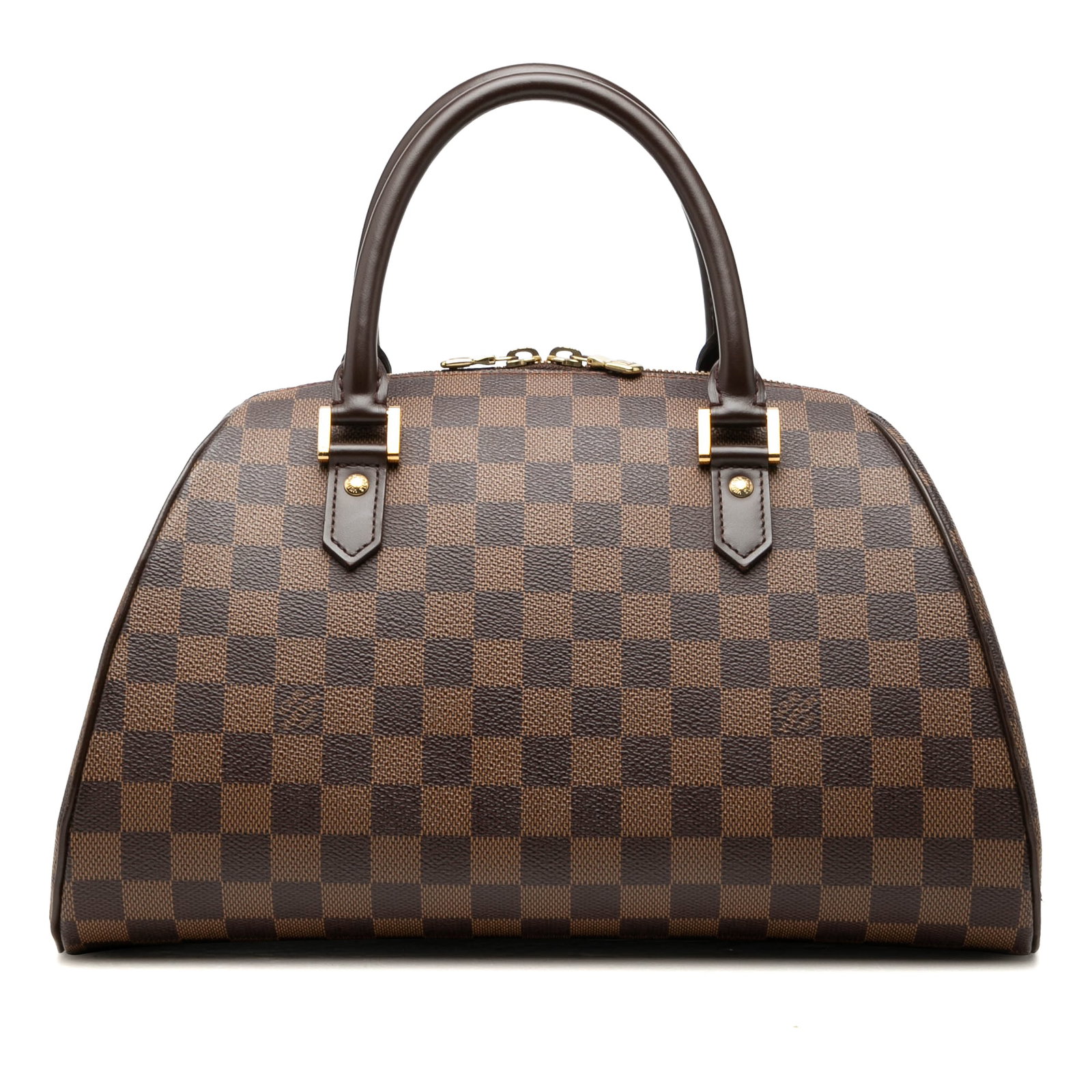 Louis Vuitton Ribera MM Damier Ebene handbag: Louis Vuitton Ribera MM Damier Ebene handbag Louis Vuitton Ribera MM bag in Damier Ebene, featuring a damier canvas body with leather trim, rolled leather handles, a zip-around closure, and interior s