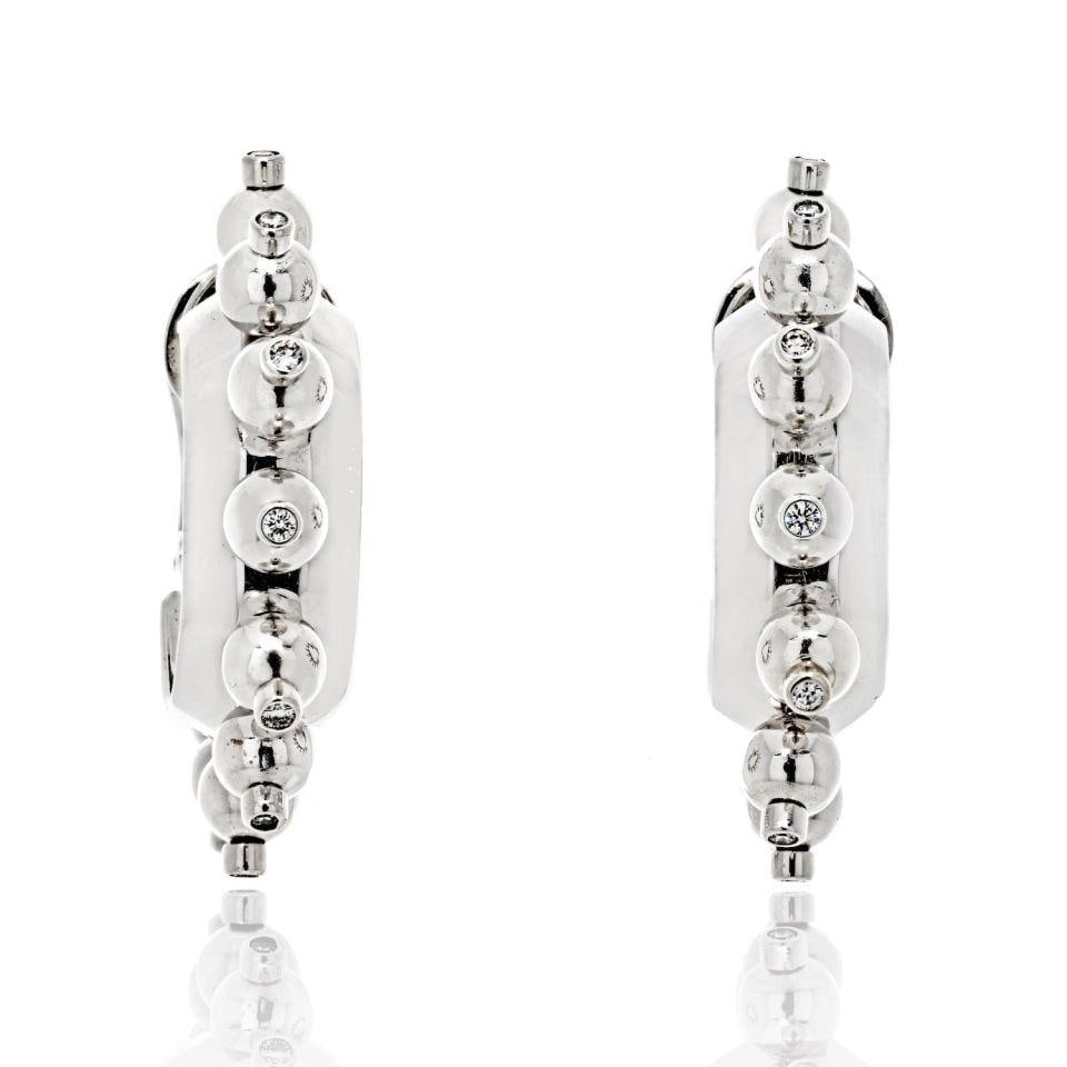 Aletto Brothers 18K White Gold Half Hoop Earrings with 0.36 Carats Diamonds: Aletto Brothers 18K White Gold Half Hoop Earrings with 0.36 Carats Diamonds Enhance your elegance with this exquisite pair of 18K white gold half hoop earrings by Aletto Brothers. Crafted with meticul