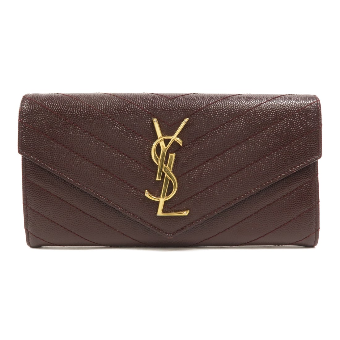 Saint Laurent 358085 Long Envelope Wallet Calfskin Wine Red (1 of 18)