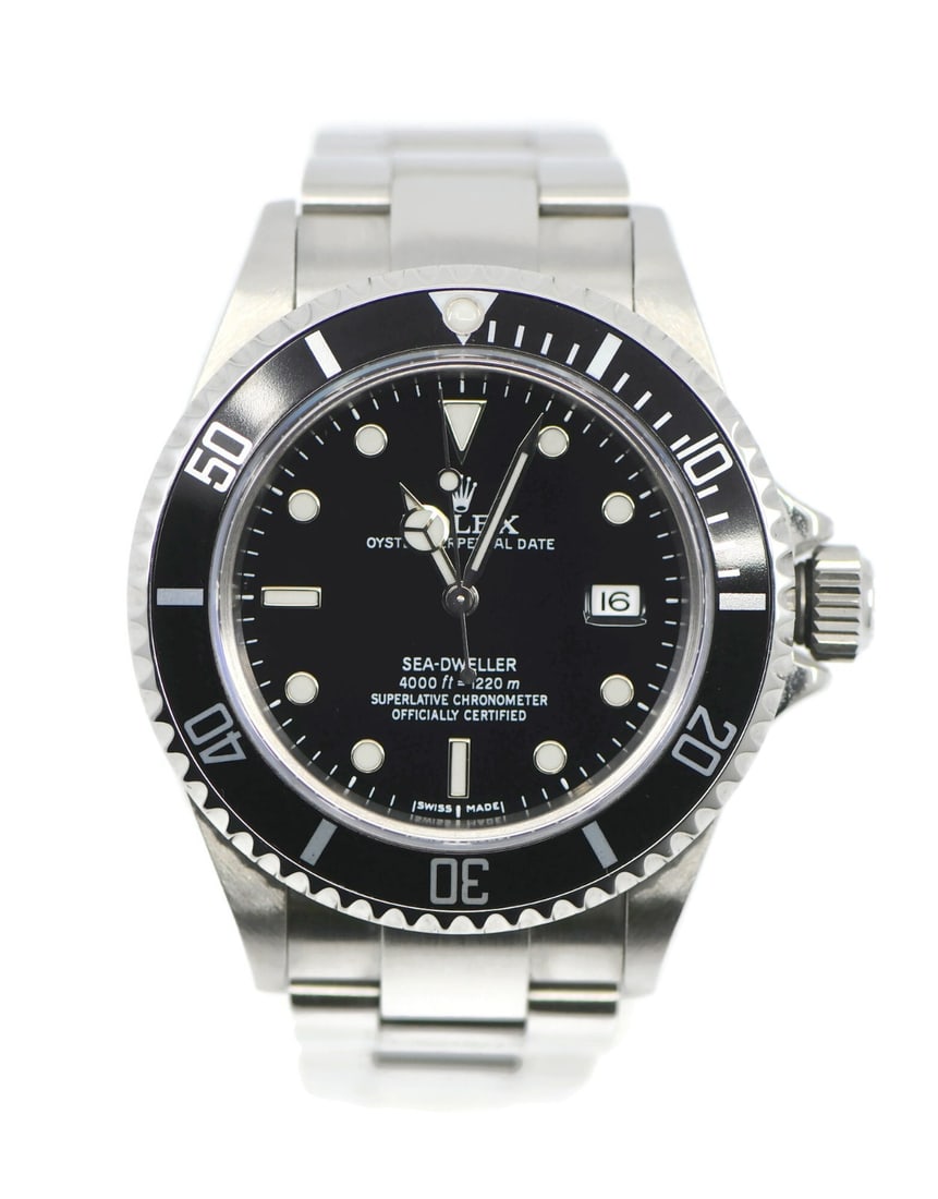 Rolex Men's 40mm Sea-Dweller 16600 Automatic Wristwatch With Box and Papers: Rolex Men's 40mm Sea-Dweller 16600 Automatic Wristwatch With Box and Papers This Rolex Sea-Dweller 16600 is a men's wristwatch featuring a 40 mm round stainless steel case and a matching stainless ste
