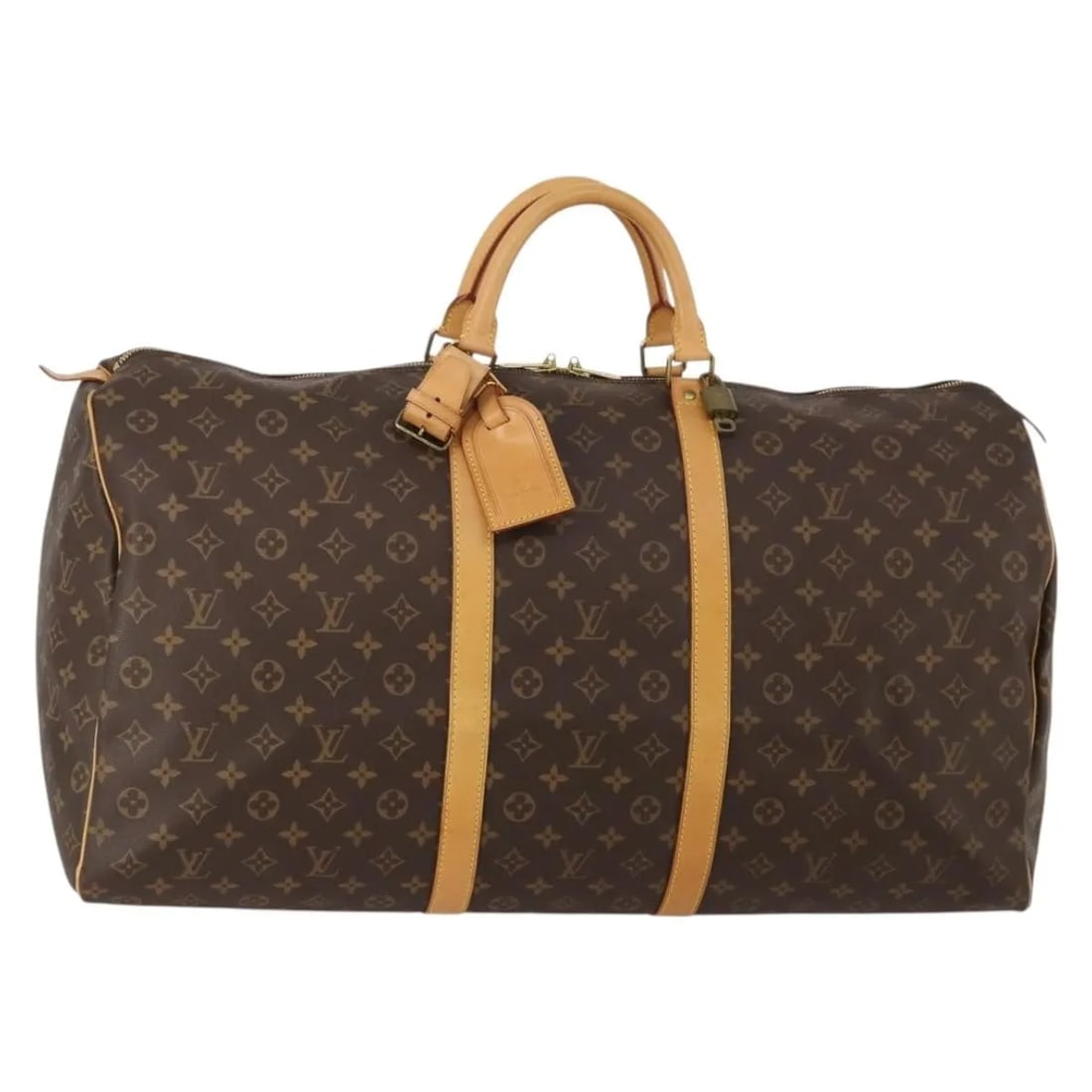 Louis Vuitton Keepall Brown Monogram Canvas Travel Bag: Louis Vuitton Keepall Brown Monogram Canvas Travel Bag Louis Vuitton Keepall in brown monogram canvas with leather trim and a unisex design. Made in France, this bag is presented in good condition wit