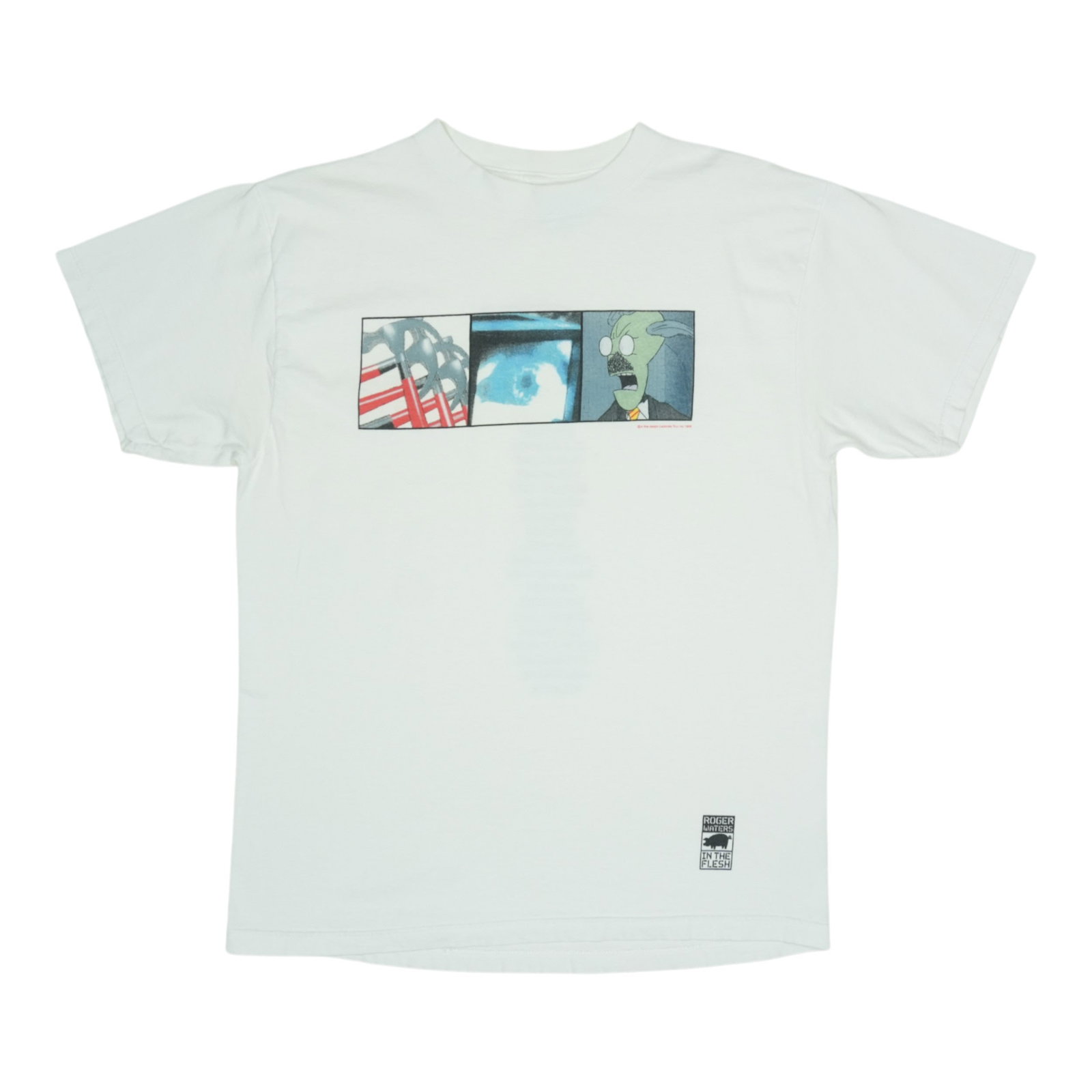 Vintage 1999 Roger Waters In The Flesh Concert Tour Cotton T-Shirt White: Vintage 1999 Roger Waters In The Flesh Concert Tour Cotton T-Shirt White This is an original vintage 1999 Roger Waters In The Flesh Tour shirt, featuring both front and back graphics from the tour. Ma