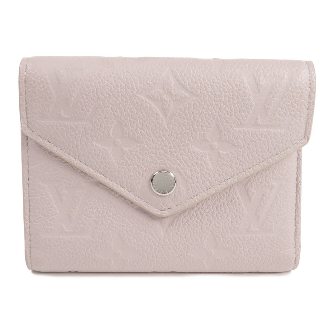 Louis Vuitton Victorine Tri Fold Wallet M13466 Monogram Empreinte Gray: Louis Vuitton Victorine Tri Fold Wallet M13466 Monogram Empreinte Gray Louis Vuitton Victorine tri-fold wallet in Monogram Empreinte calfskin (cowhide) with a gray and Brume colorway. It features a ho