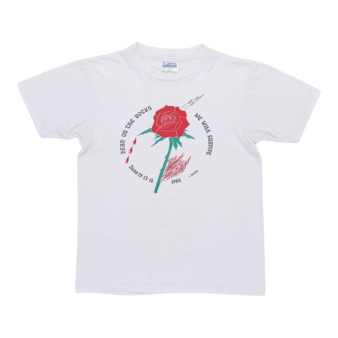 Vintage 1984 Grateful Dead Colorado Concert White Cotton T-Shirt (1 of 4)