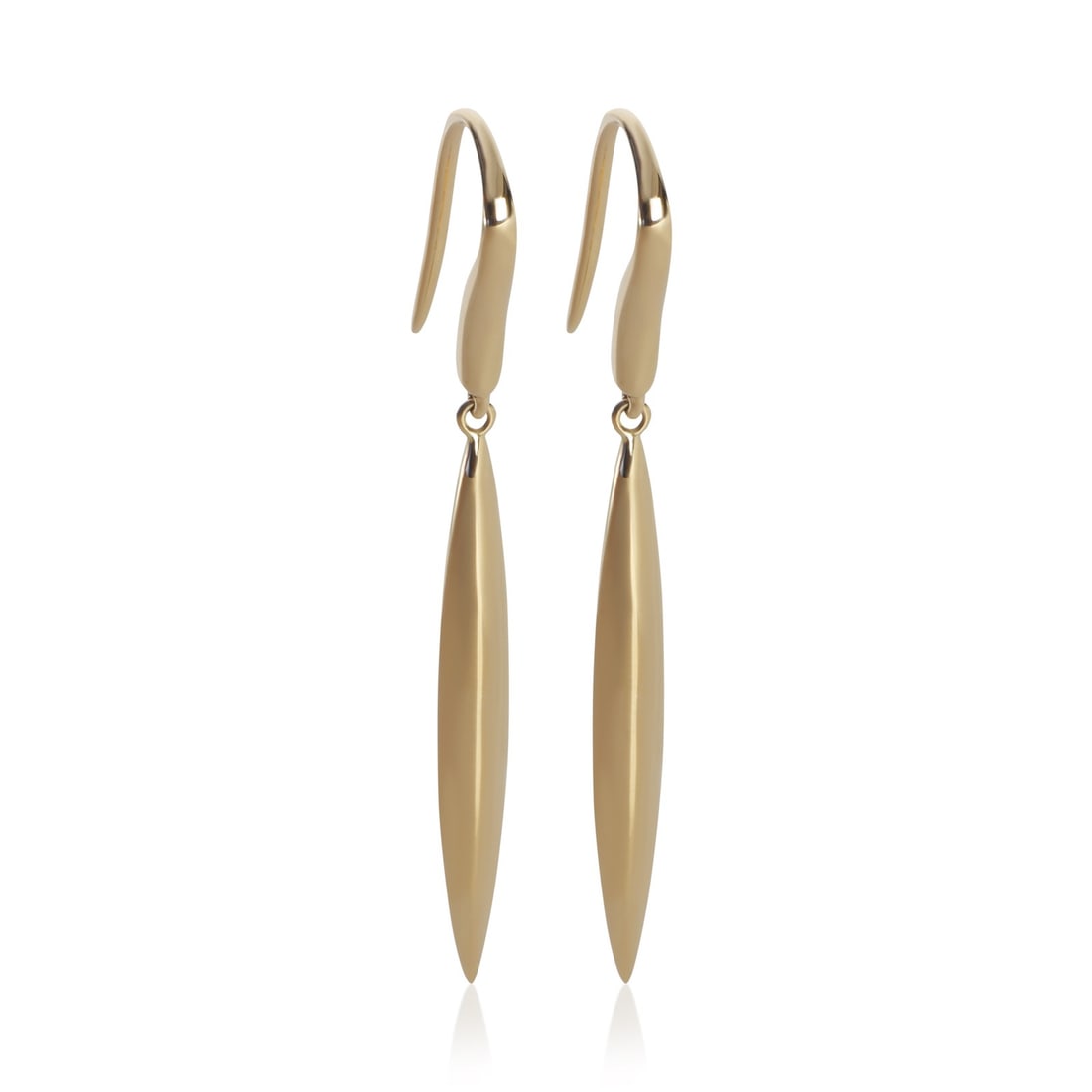 Tiffany & Co Feather Drop Earrings in 18k Yellow Gold: Tiffany & Co Feather Drop Earrings in 18k Yellow Gold Pre-owned Tiffany & Co. Feather Drop earrings crafted in 18k yellow gold. This women's pair features a drop design and comes with a pouch. Specifi