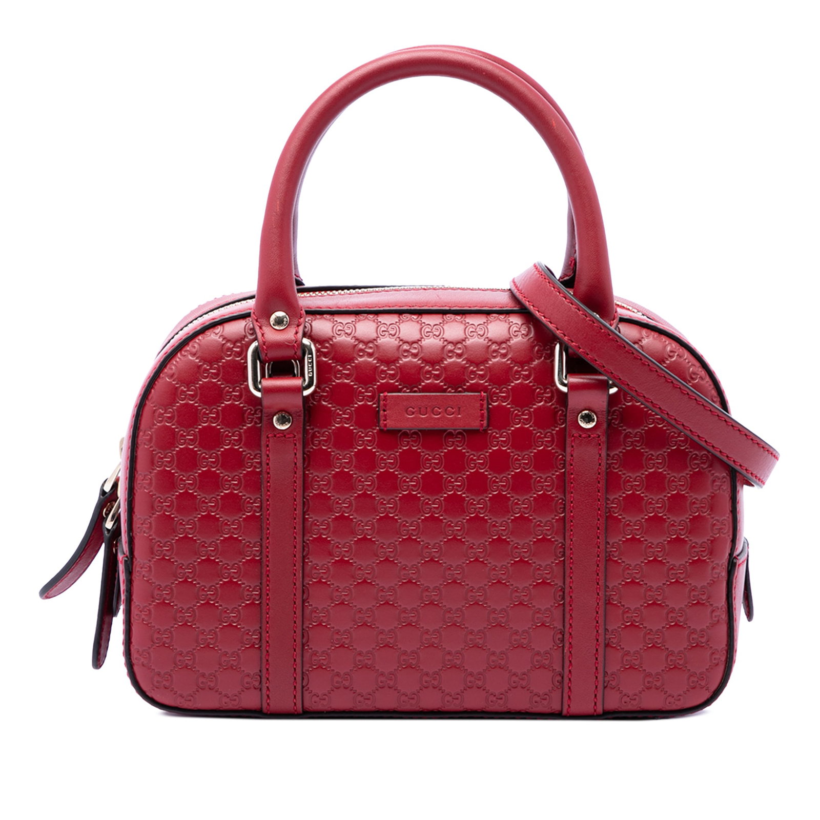Gucci Bree Small Satchel Red Microguccissima Leather Bag: Gucci Bree Small Satchel Red Microguccissima Leather Bag This Gucci Small Microguccissima Bree Satchel is crafted in red leather and features rolled leather top handles, a detachable and adjustable fl