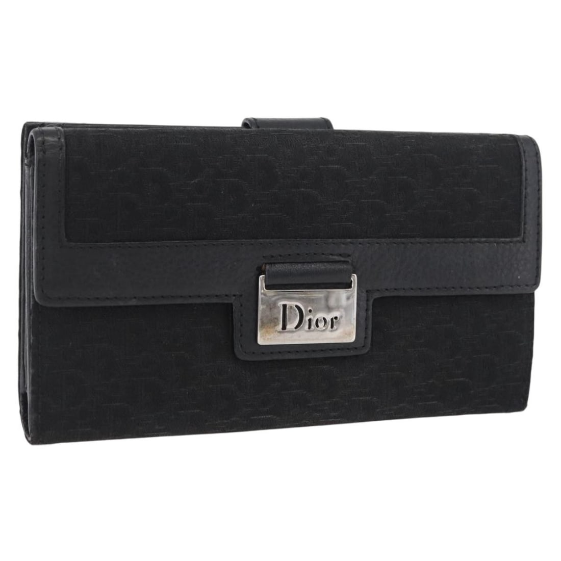 Christian Dior Trotter Long Wallet Black Silver Canvas Italy: Christian Dior Trotter Long Wallet Black Silver Canvas Italy A Christian Dior long wallet in black and silver Trotter canvas, made in Italy. It measures approximately W17 cm x H9.5 cm x D2 cm (W6.7 x 