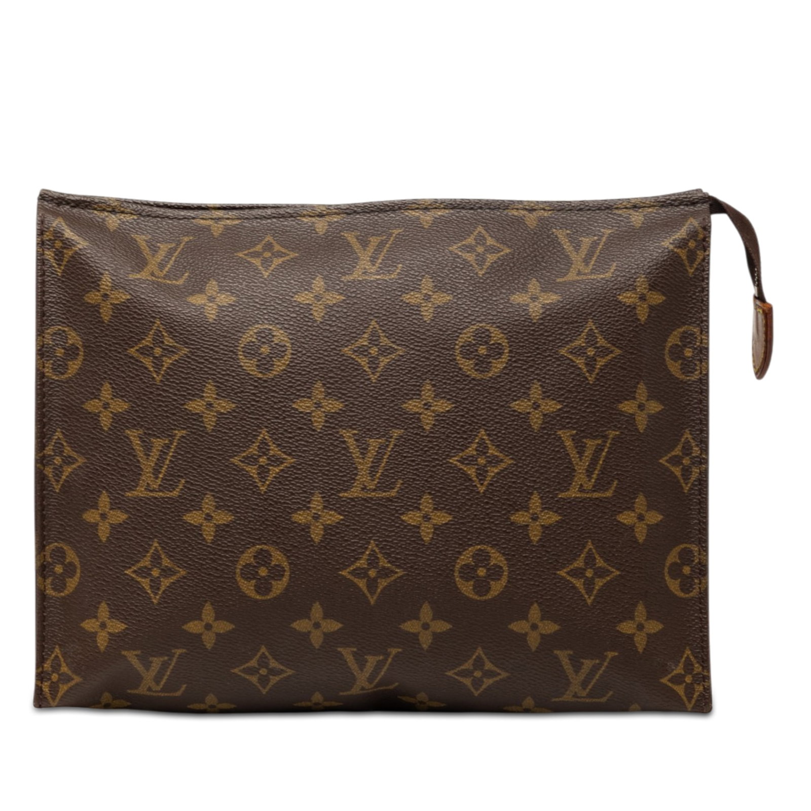 Louis Vuitton Monogram Canvas Toiletry Bag Pouch 26 Brown: Louis Vuitton Monogram Canvas Toiletry Bag Pouch 26 Brown This Louis Vuitton Toiletry Pouch 26 is crafted in monogram canvas with a top zip closure. It is made in France and finished in brown fabric. 