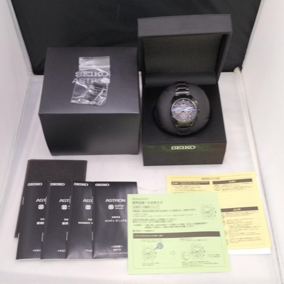 Seiko 5X53-0AV0 Astron GPS Solar Titanium Mens Wristwatch: Seiko 5X53-0AV0 Astron GPS Solar Titanium Mens Wristwatch SEIKO ASTRON GPS Solar titanium men's wristwatch, model 5X53-0AV0. This pre-owned watch is made in Japan and comes with the box, extra links, 