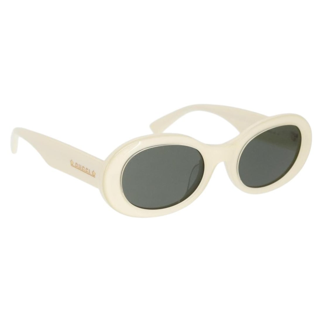 GUCCI White Plastic Women Sunglasses with Dust Bag and Case: GUCCI White Plastic Women Sunglasses with Dust Bag and Case These GUCCI sunglasses feature a sleek white plastic frame, offering a modern and stylish look. Designed for women, they are crafted in Ital
