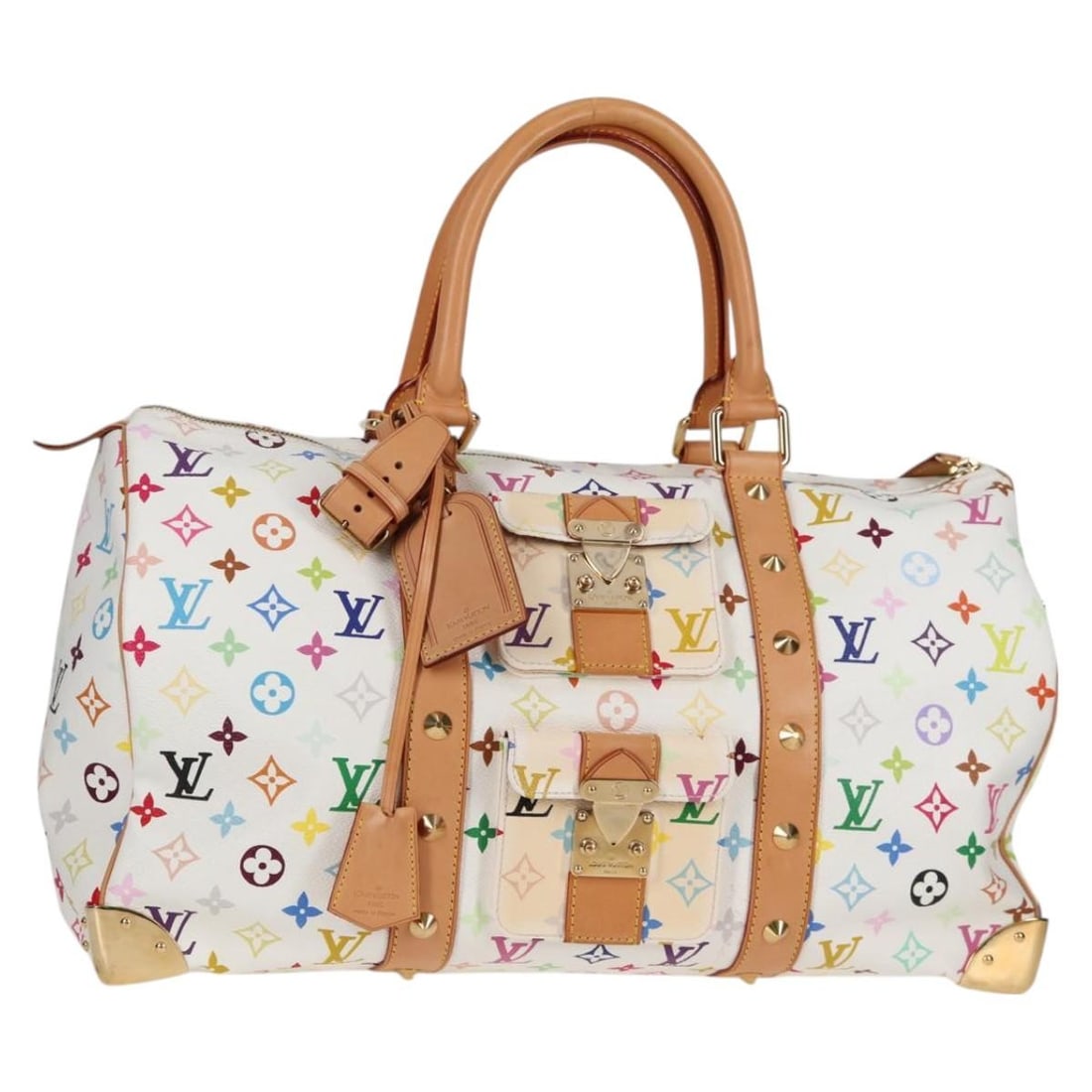 Louis Vuitton M92641 Keepall 45 Boston Bag White Monogram Multicolor (1 of 18)