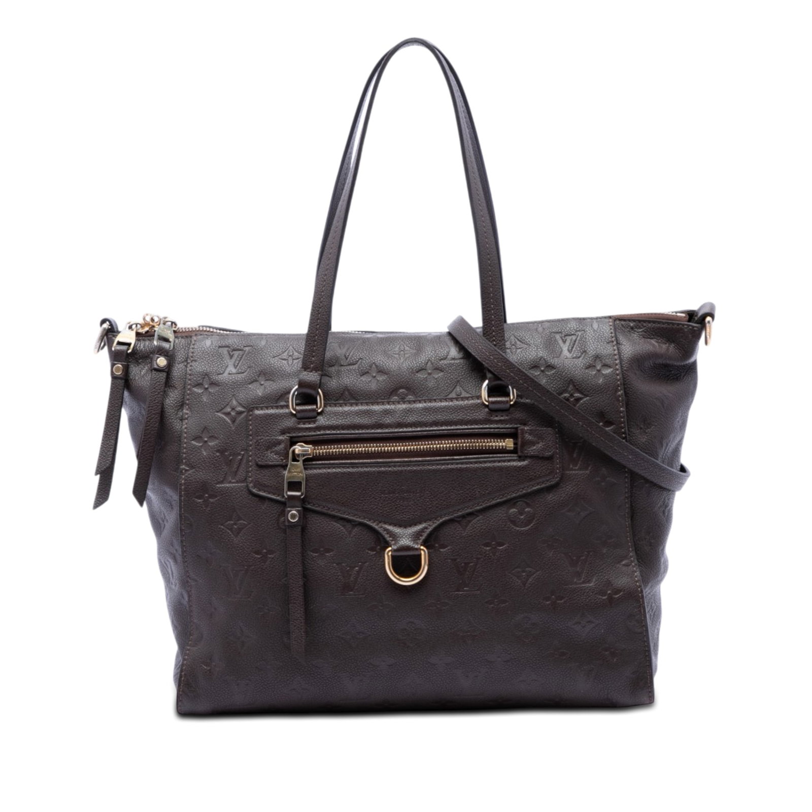 Louis Vuitton Lumineuse PM Monogram Empreinte Leather Bag: Louis Vuitton Lumineuse PM Monogram Empreinte Leather Bag This Louis Vuitton Monogram Empreinte Lumineuse PM is crafted from monogram empreinte leather in brown and features flat leather handles, a de
