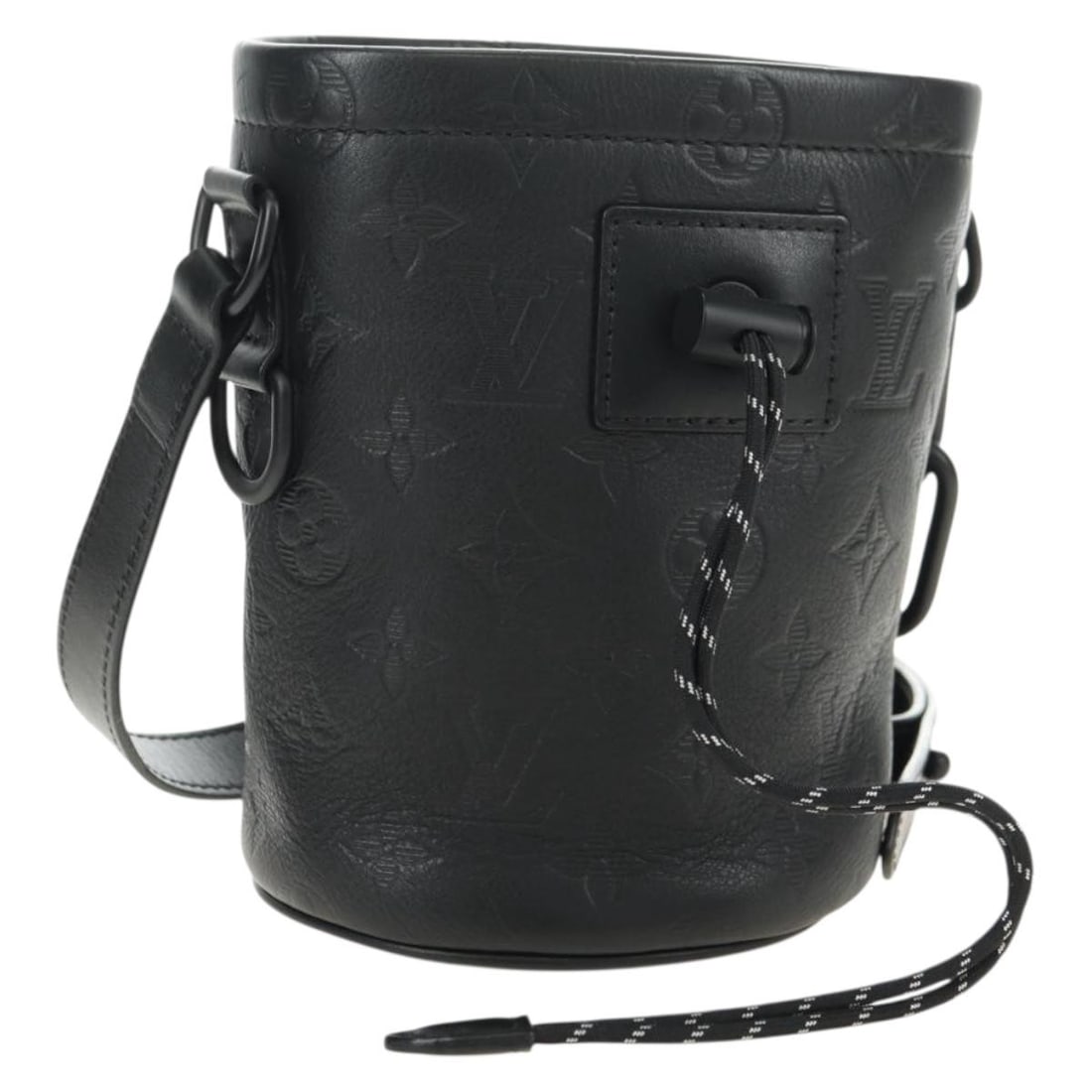 Louis Vuitton M44628 Monogram Shadow Nano Shoulder Bag Black: Louis Vuitton M44628 Monogram Shadow Nano Shoulder Bag Black Louis Vuitton Monogram Shadow Chalk Nanobag shoulder bag in black, made in Italy from Monogram Shadow Canvas. It comes with a dust bag and 
