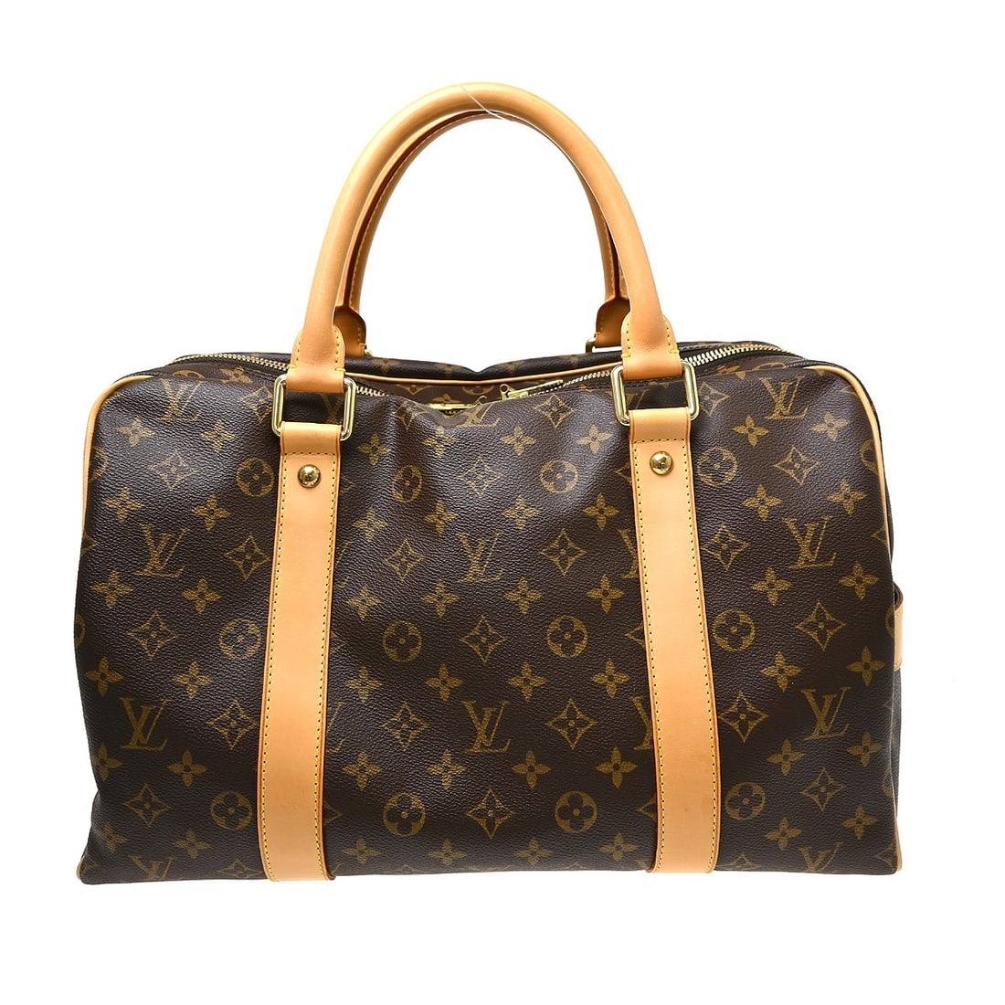 Louis Vuitton Carryall Monogram Canvas Large Duffle M40074: Louis Vuitton Carryall Monogram Canvas Large Duffle M40074 Louis Vuitton Monogram Carryall Duffle Bag in brown Monogram canvas with leather handle/strap material and a zip closure. This vintage unisex