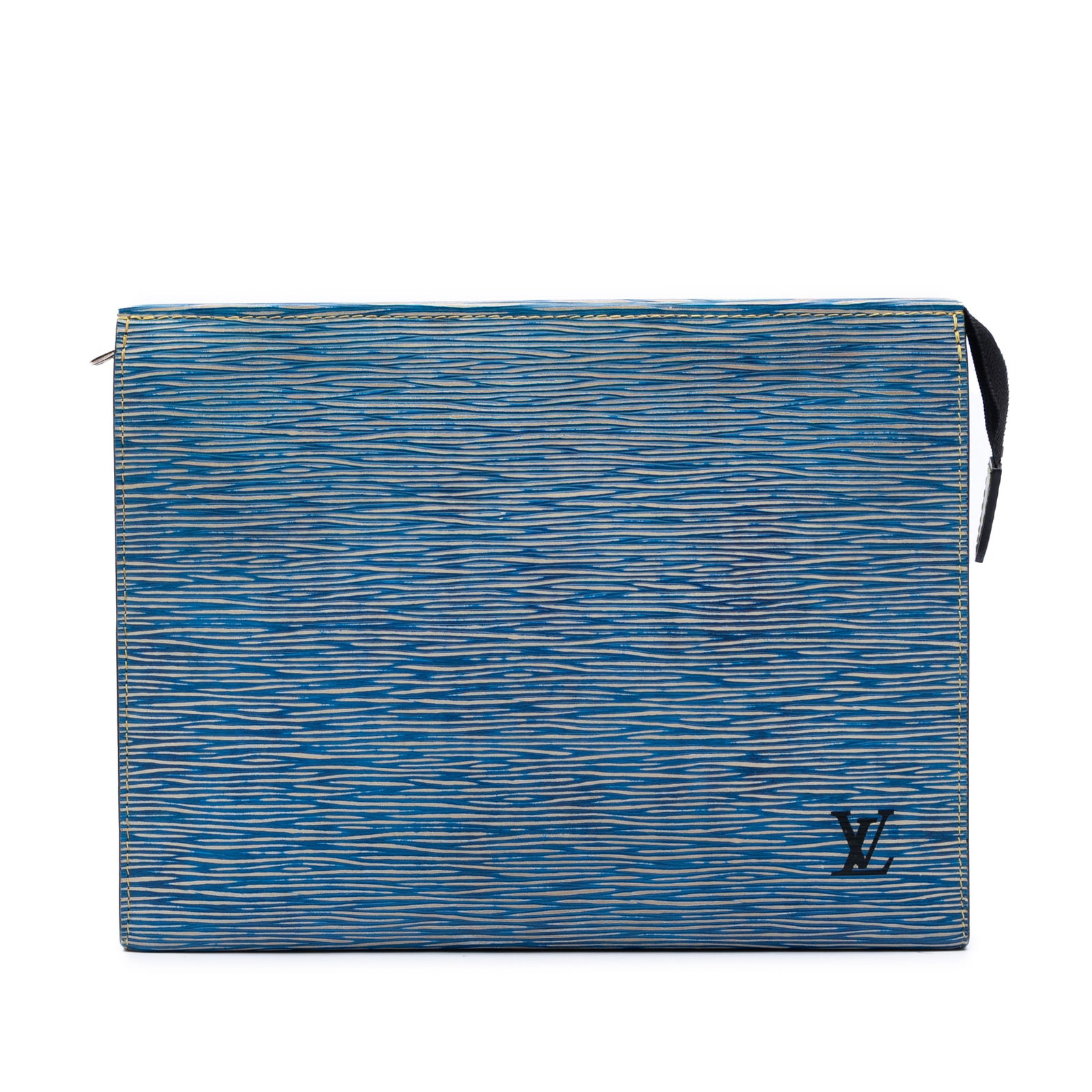 Louis Vuitton Epi Denim 26 Toiletry Pouch Blue Leather: Louis Vuitton Epi Denim 26 Toiletry Pouch Blue Leather This Louis Vuitton Epi Denim Toiletry Pouch 26 features a blue epi denim leather exterior, a top zip closure, and an interior slip pocket for con