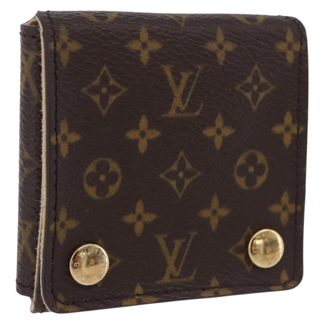 Louis Vuitton Monogram Canvas Jewelry Box with Item Box France: Louis Vuitton Monogram Canvas Jewelry Box with Item Box France Louis Vuitton jewelry box in Monogram canvas, made in France. It comes with the item box and measures approximately W 7 cm x H 7 cm x D 1