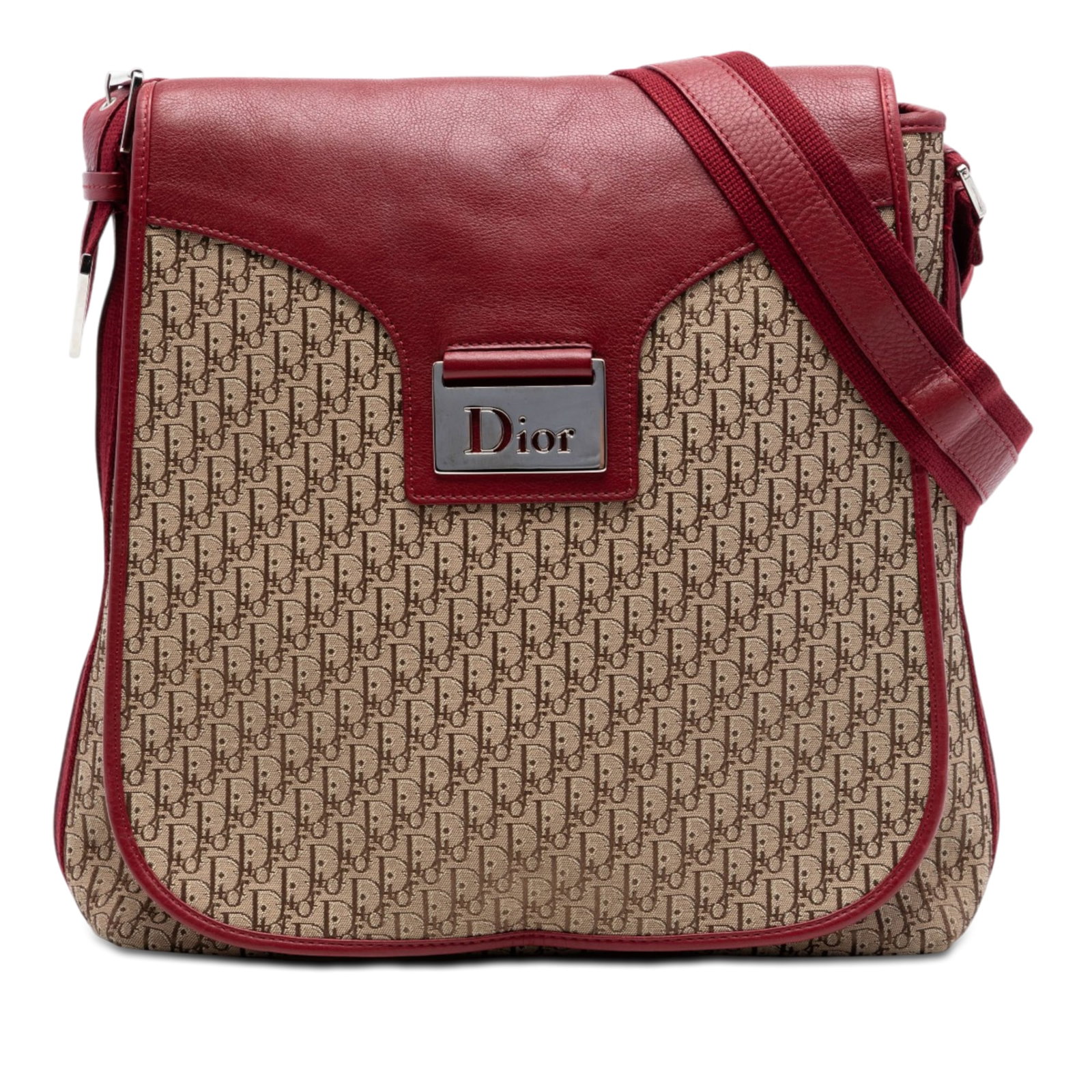 Dior Street Chic Diorissimo Trotter Canvas Crossbody Bag: Dior Street Chic Diorissimo Trotter Canvas Crossbody Bag Dior Diorissimo Trotter Street Chic crossbody bag in beige canvas with a front flap, flat strap, exterior back open pocket, and interior zip po