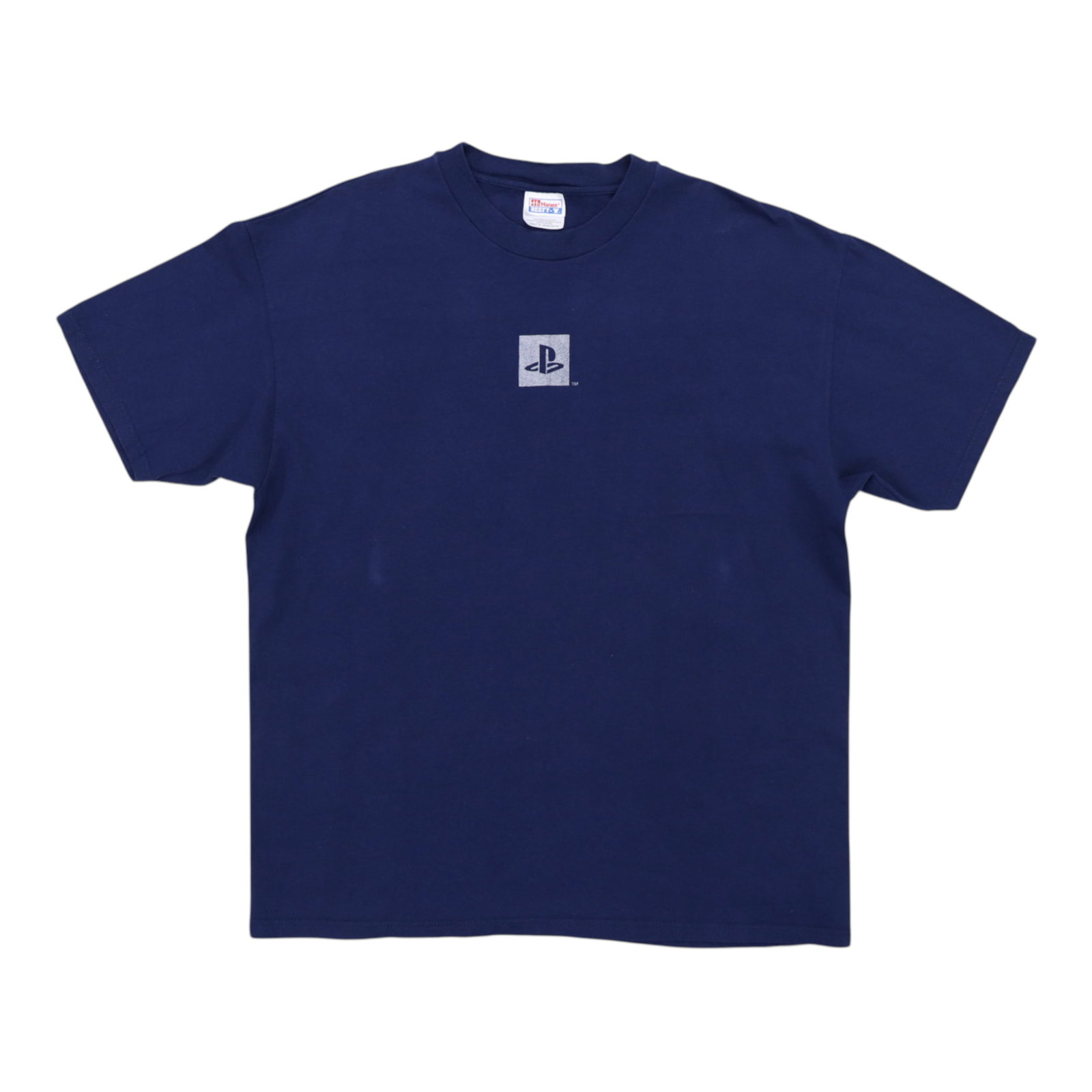 Vintage 1990s Blue Playstation Cotton T-Shirt Extra Large: Vintage 1990s Blue Playstation Cotton T-Shirt Extra Large This is an original vintage 1990s Playstation shirt, not a modern reproduction. Made from 100% cotton, this blue shirt features no back graphi