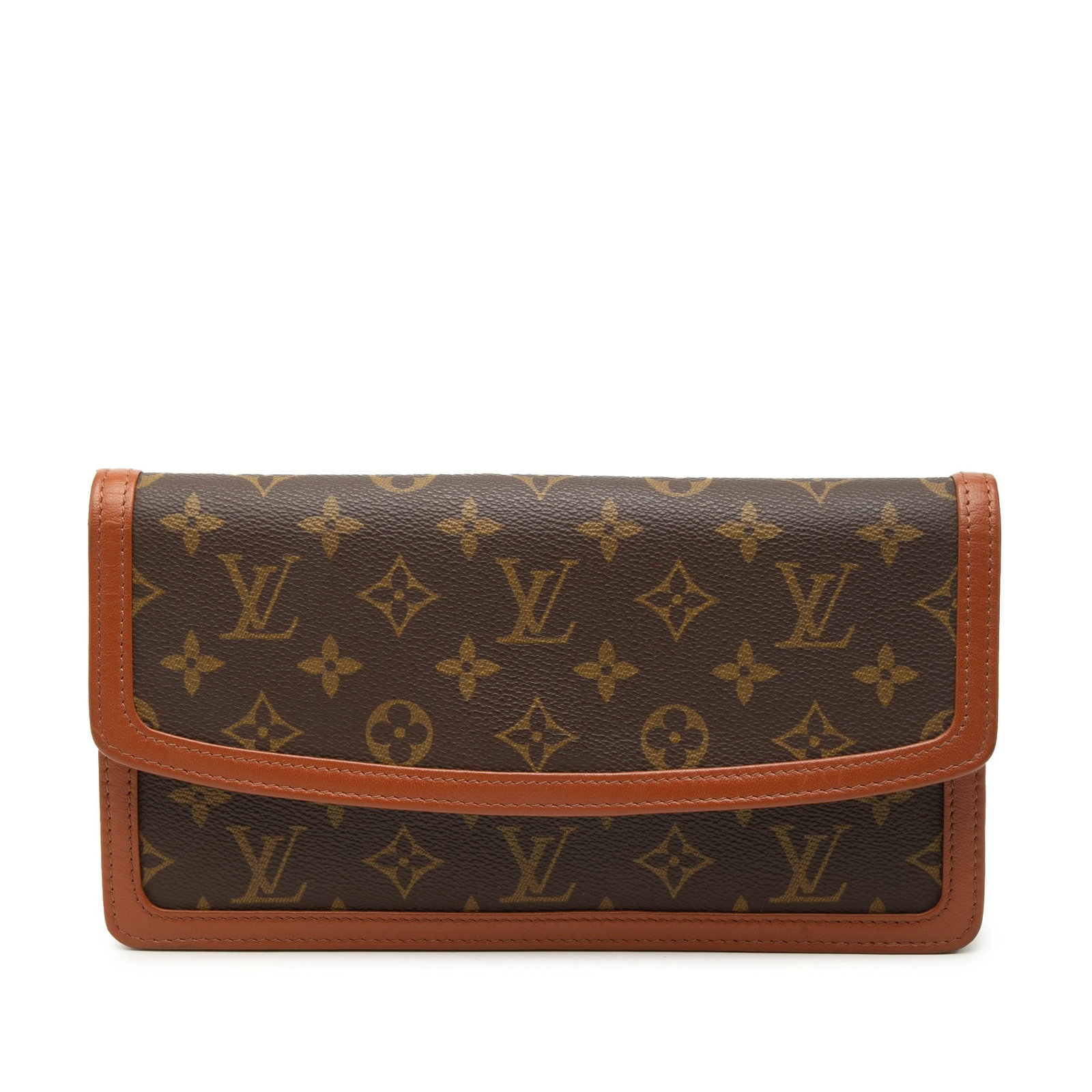 Louis Vuitton Pochette Dame PM Monogram Canvas Brown Bag: Louis Vuitton Pochette Dame PM Monogram Canvas Brown Bag This Louis Vuitton Monogram Pochette Dame PM features the iconic monogram canvas with leather trim and a front flap secured by a magnetic snap 