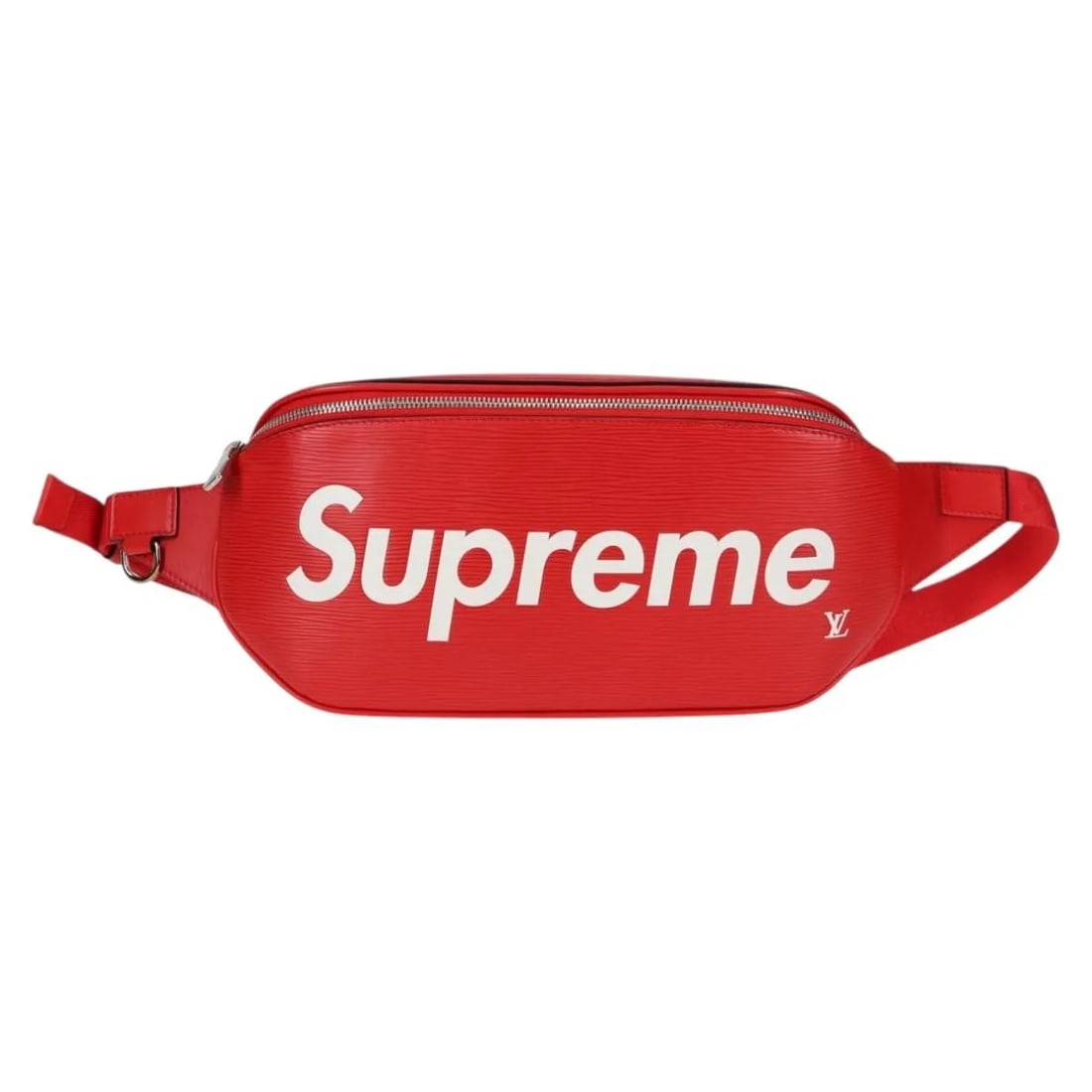 Red Epi Leather Waist Bag Louis Vuitton x Supreme Unisex: Red Epi Leather Waist Bag Louis Vuitton x Supreme Unisex This Louis Vuitton x Supreme waist bag is crafted from red Epi leather and features a unisex design. Made in Italy, the bag is in excellent con