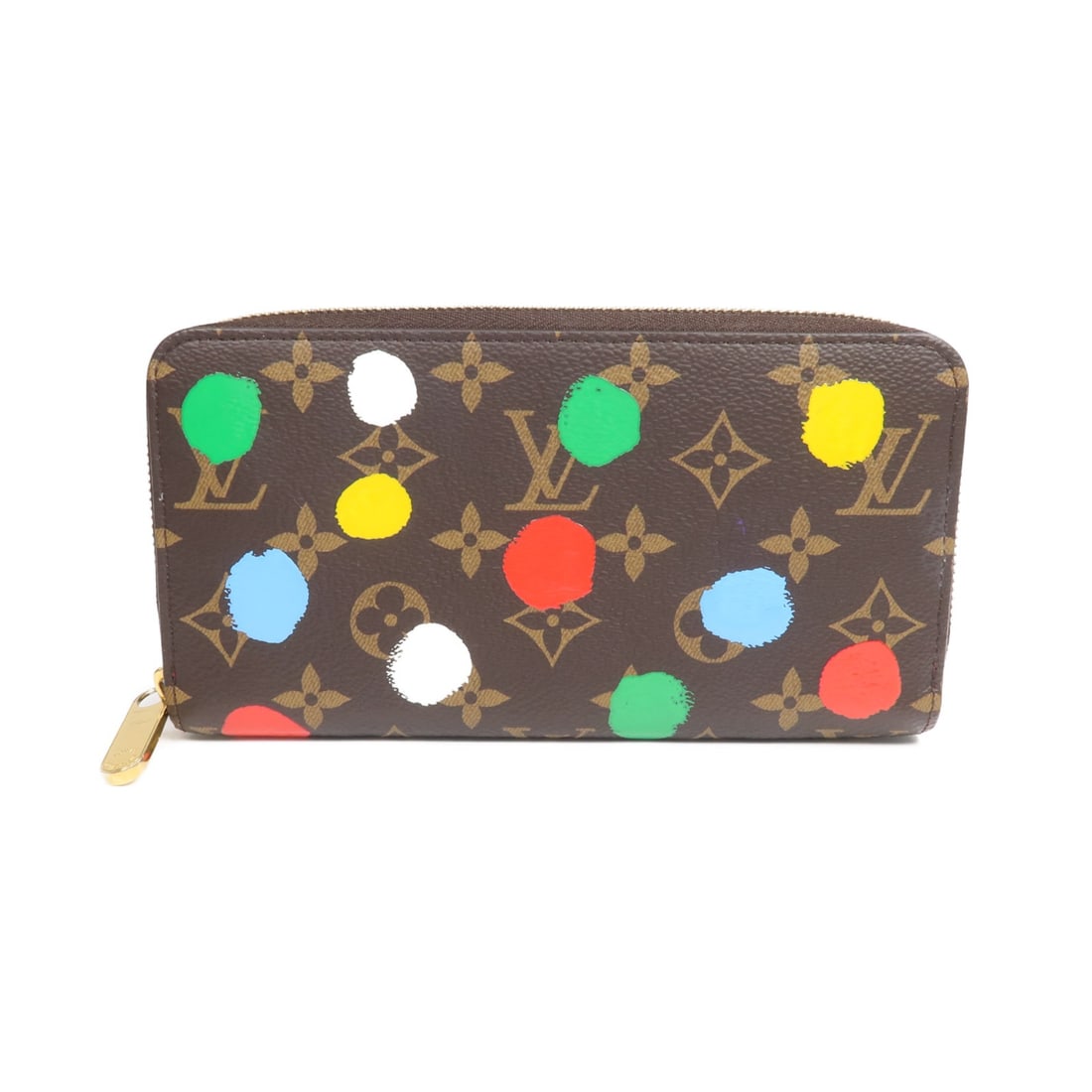 Louis Vuitton Yayoi Kusama M81864 Zippy Wallet Monogram Brown: Louis Vuitton Yayoi Kusama M81864 Zippy Wallet Monogram Brown A Louis Vuitton Zippy Wallet from the LV x Yayoi Kusama line, presented in brown monogram PVC coated canvas. This long wallet is made in F