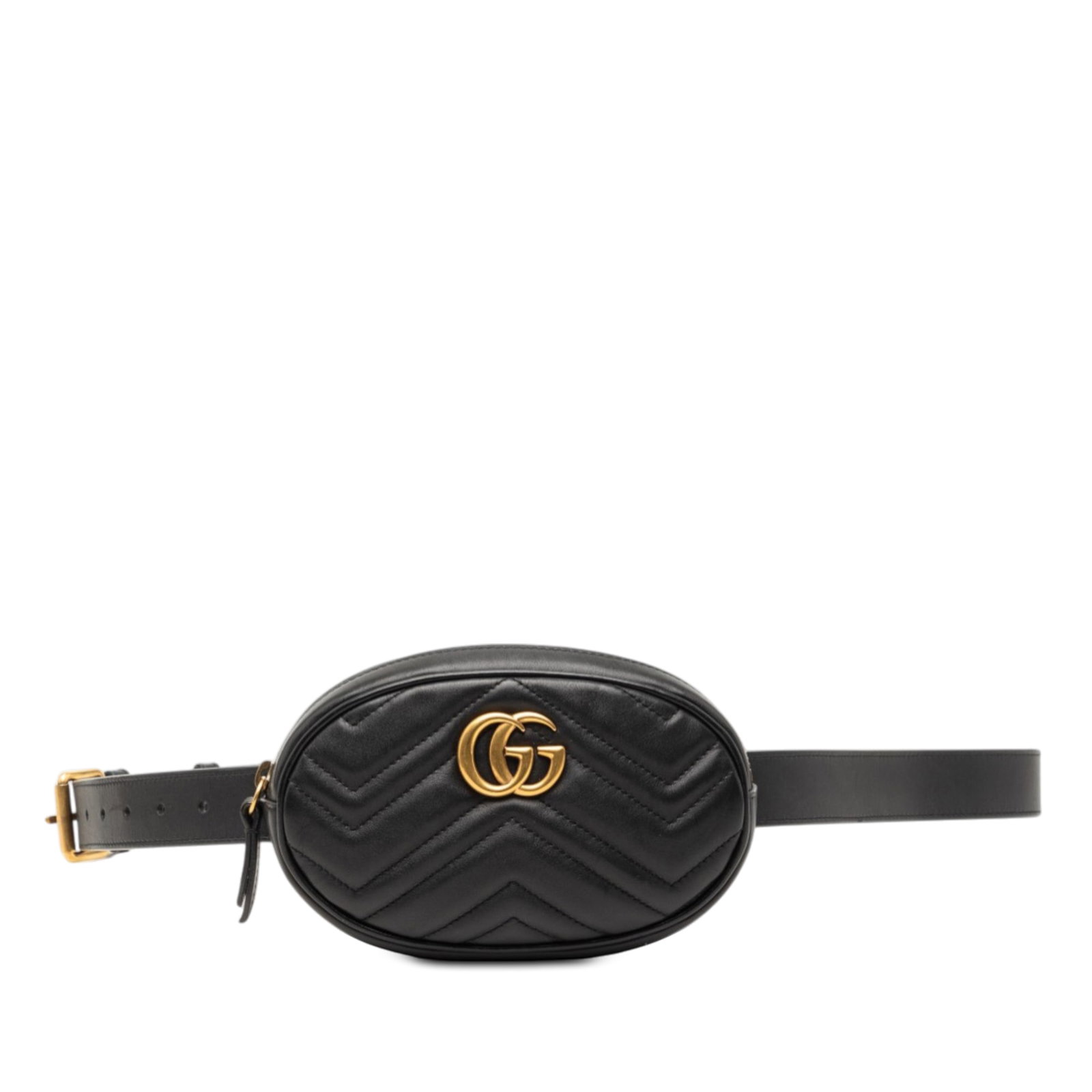 Black leather belt bag Gucci GG Marmont Matelasse (1 of 8)