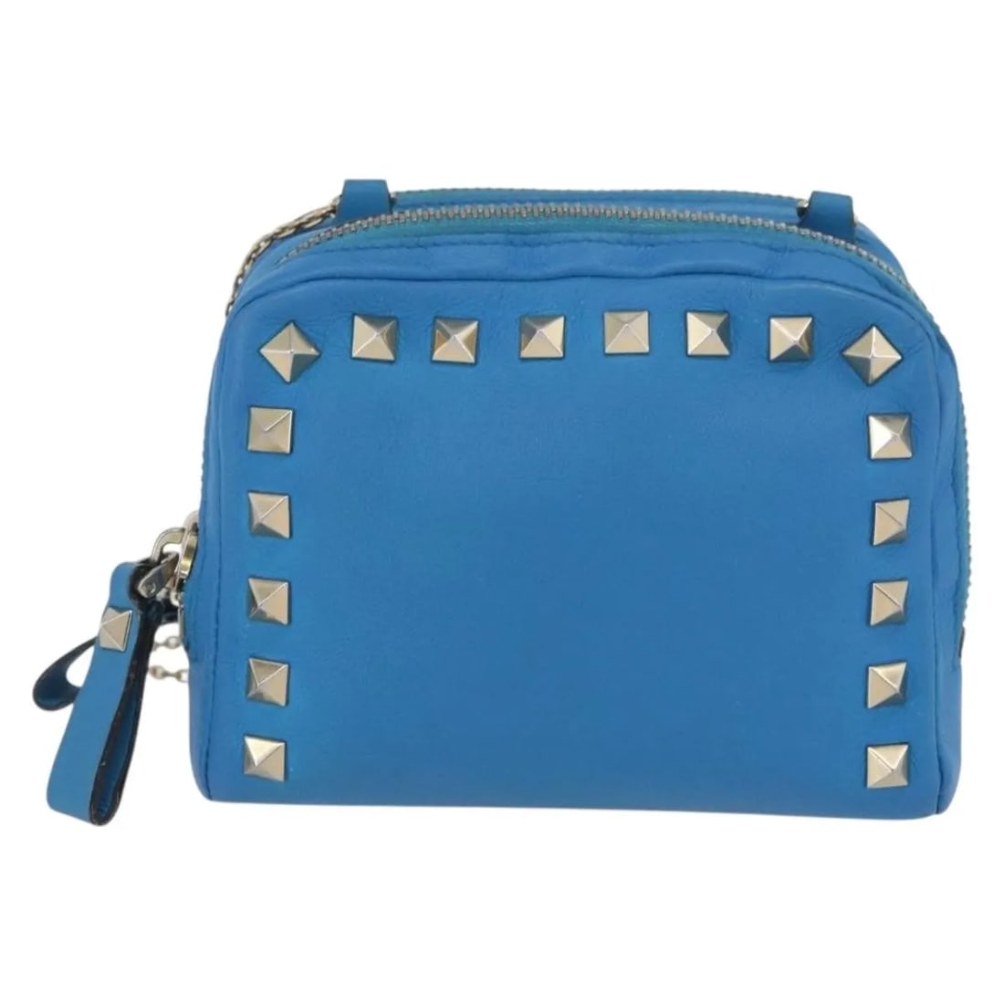 Valentino Garavani Rockstud Camera Bag Blue Leather Chain Strap (1 of 18)